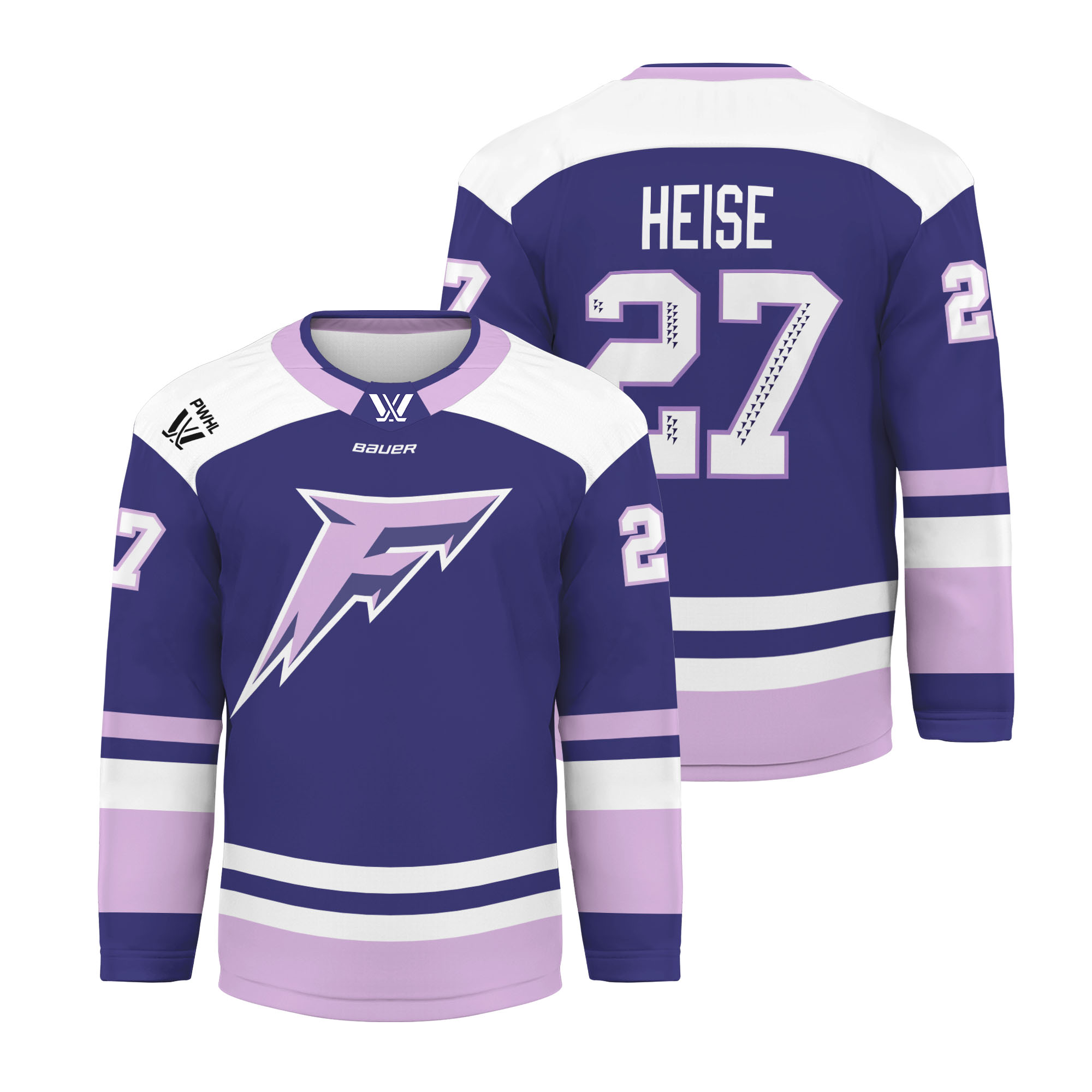 Tayler Heise Minnesota Frost Adult Bauer Replica Home Purple Hockey Jersey