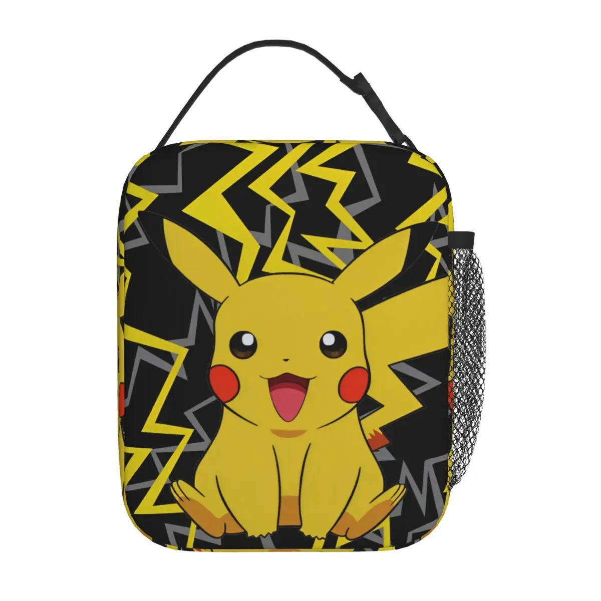 Pika Anime Cartoon Insulated Lunch Bag Large Pokemoned Meal Container Thermal Bag Lunch Box Tote College Travel Food Handbags