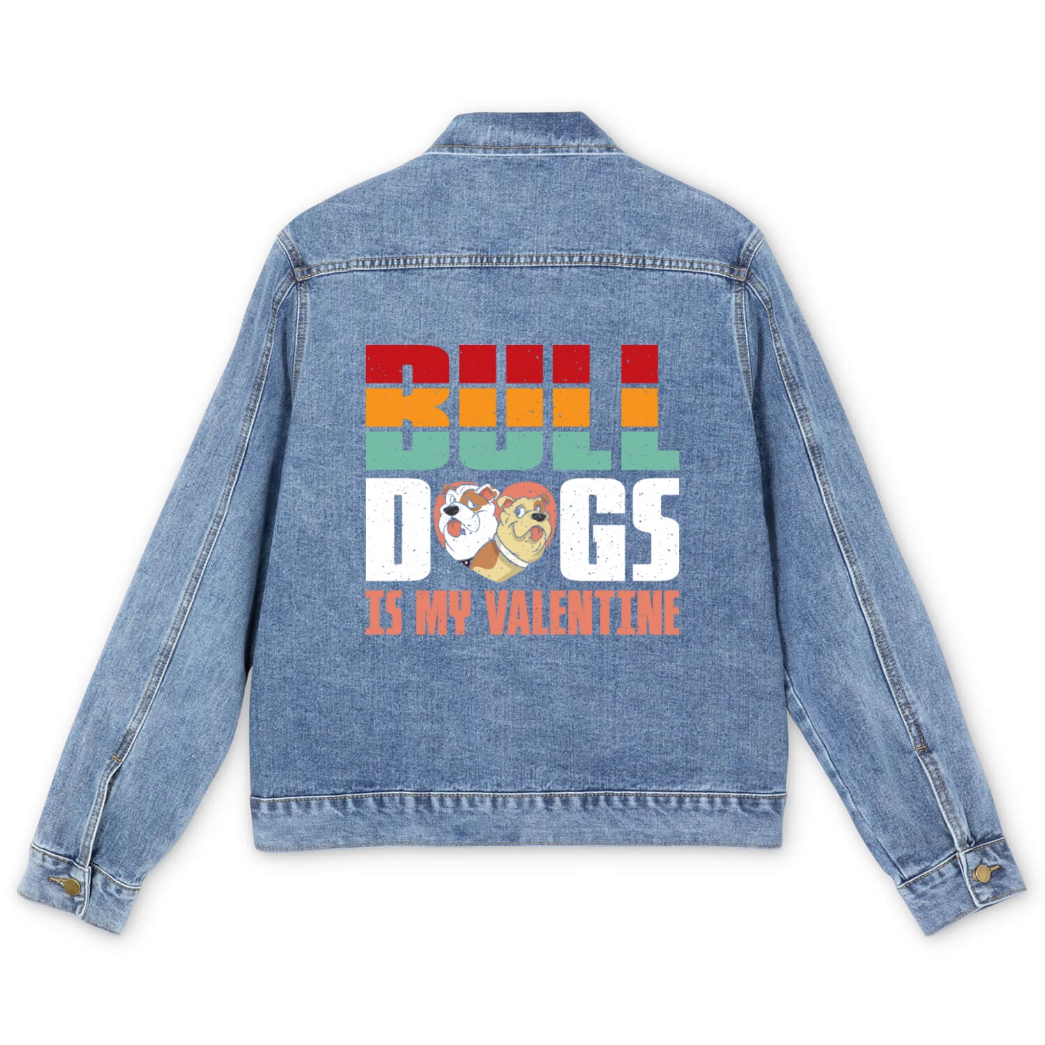 Bulldogs is my Valentine Men's Denim Jackets