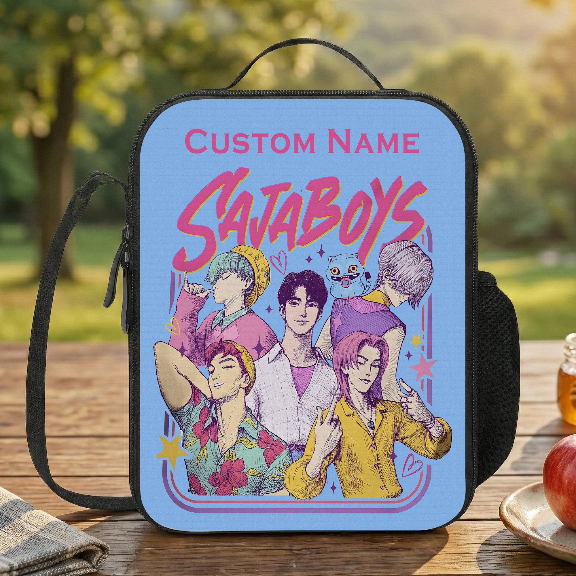 Custom Saja Boys Lunch Bag, Personalized Kpop Demon Hunters Lunch Box for School or Work, Picnic Lunch Bag