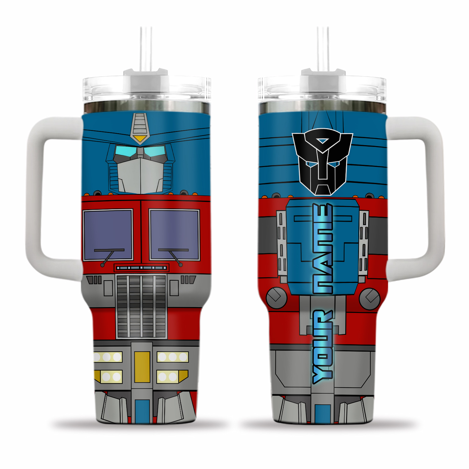 The Transformers Custom Prime 40oz Tumbler With Handle LA