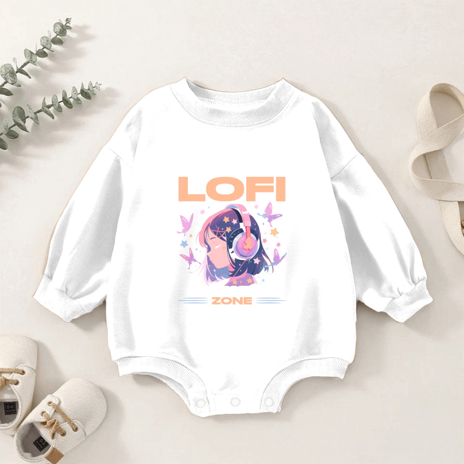 Lofi Music Lover Low Fidelity Japanese Aesthetic Baby Romper Sweatshirts