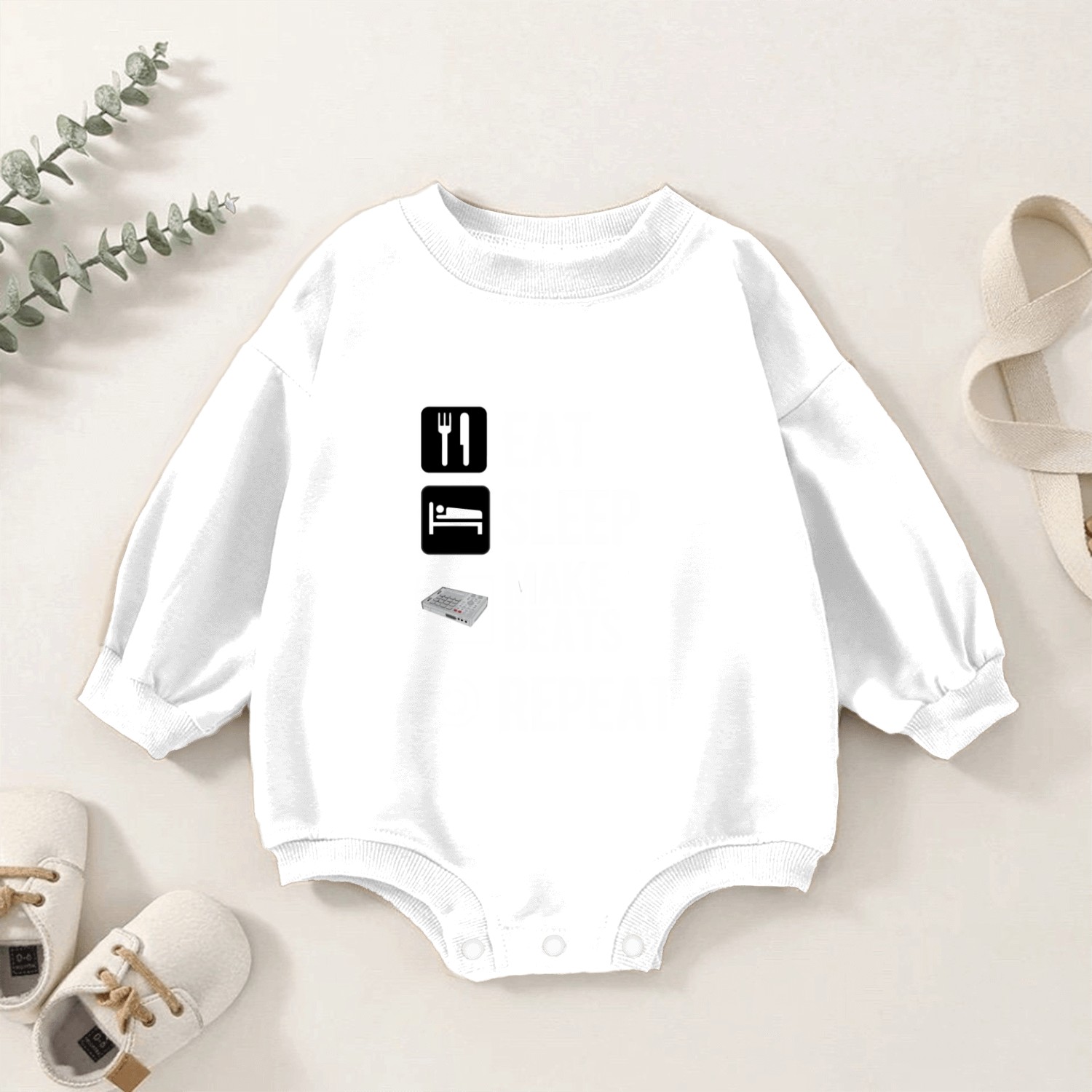 Eat Sleep Make Beats Repeat Hip Hop Music Producer Baby Romper Sweatshirts