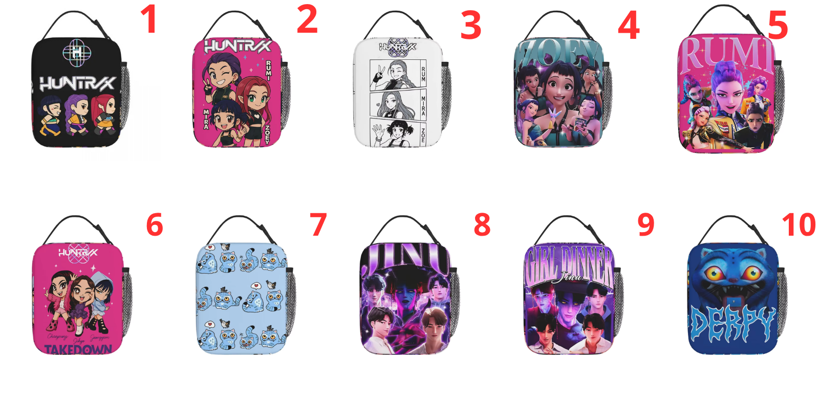 Huntrix Neon Logo Insulated Lunch Bag |Gift For Kid | Back To School | Students