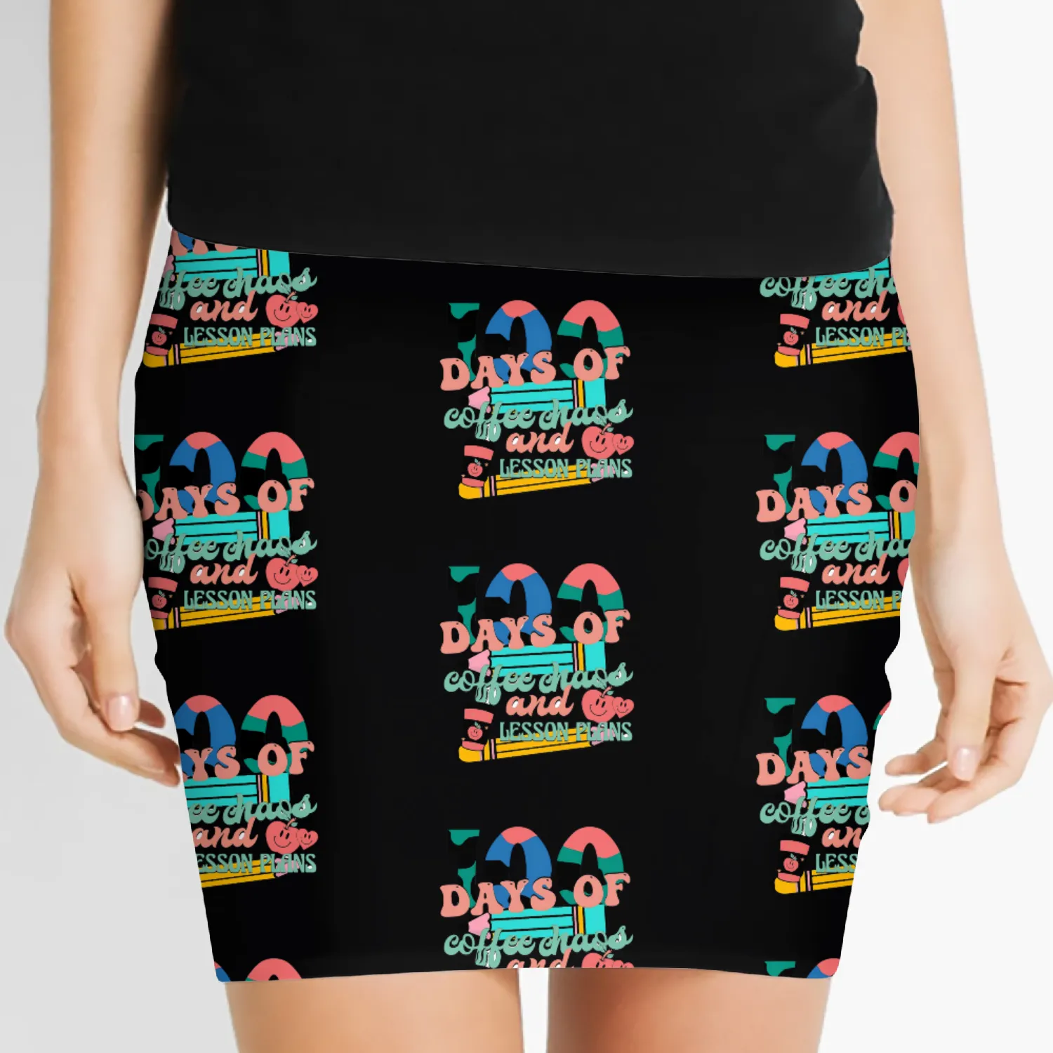 100 Days of Coffee, Chaos & Lesson Plans Women's Mini Skirts