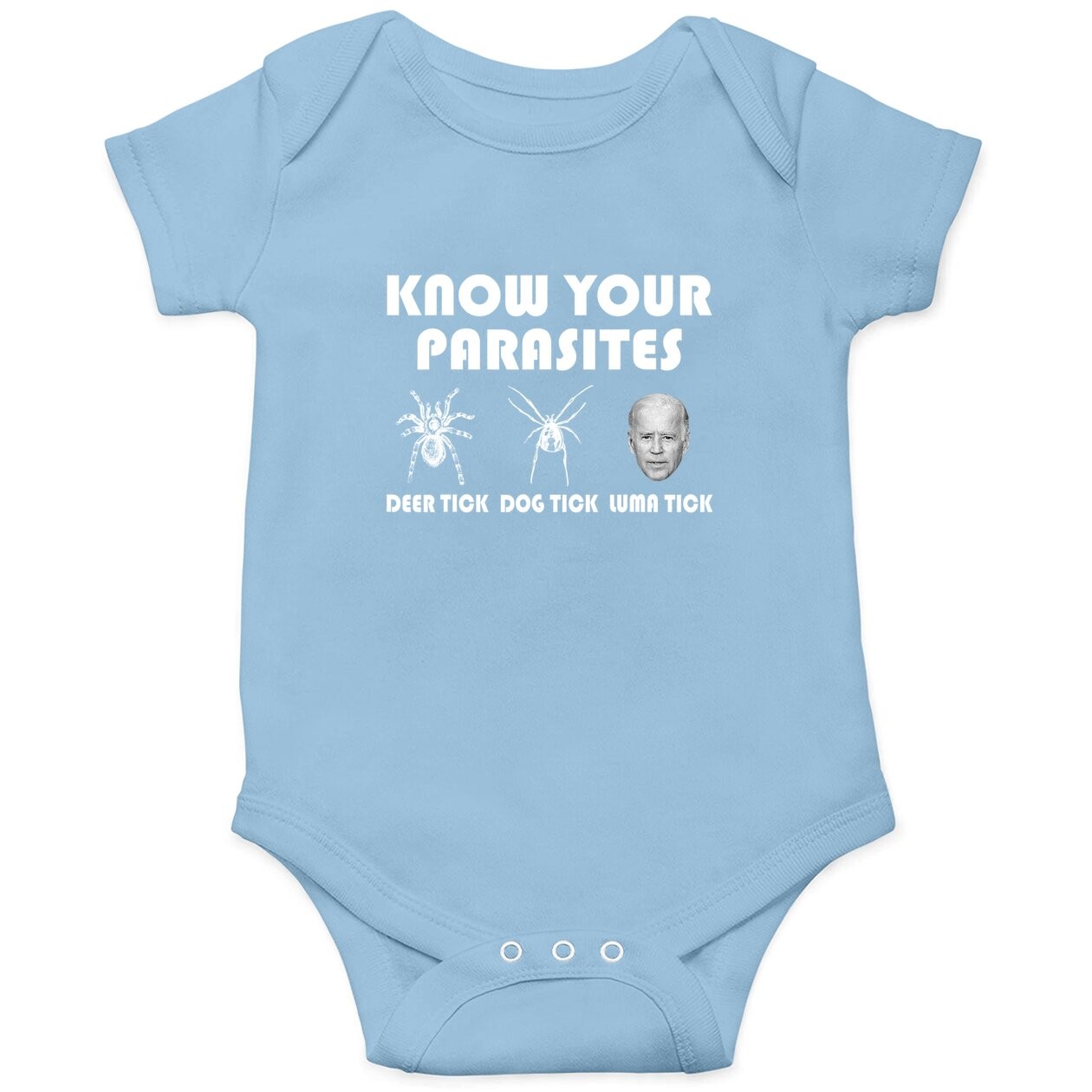 Know Your Parasites - Anti Joe Biden Sucks Funny Political Baby Bodysuit