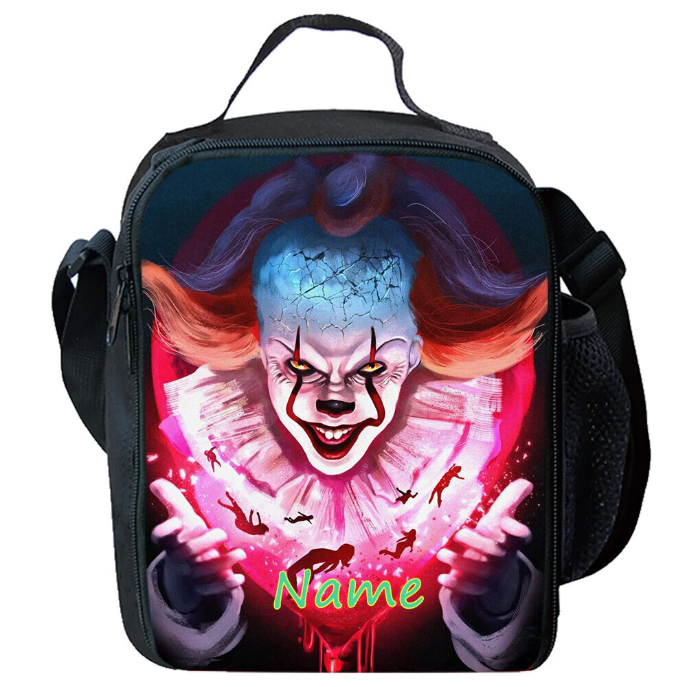 Stephen Kings IT Pennywise Kids Lunch Bag, School Picnic Snack Travel Lunch Box