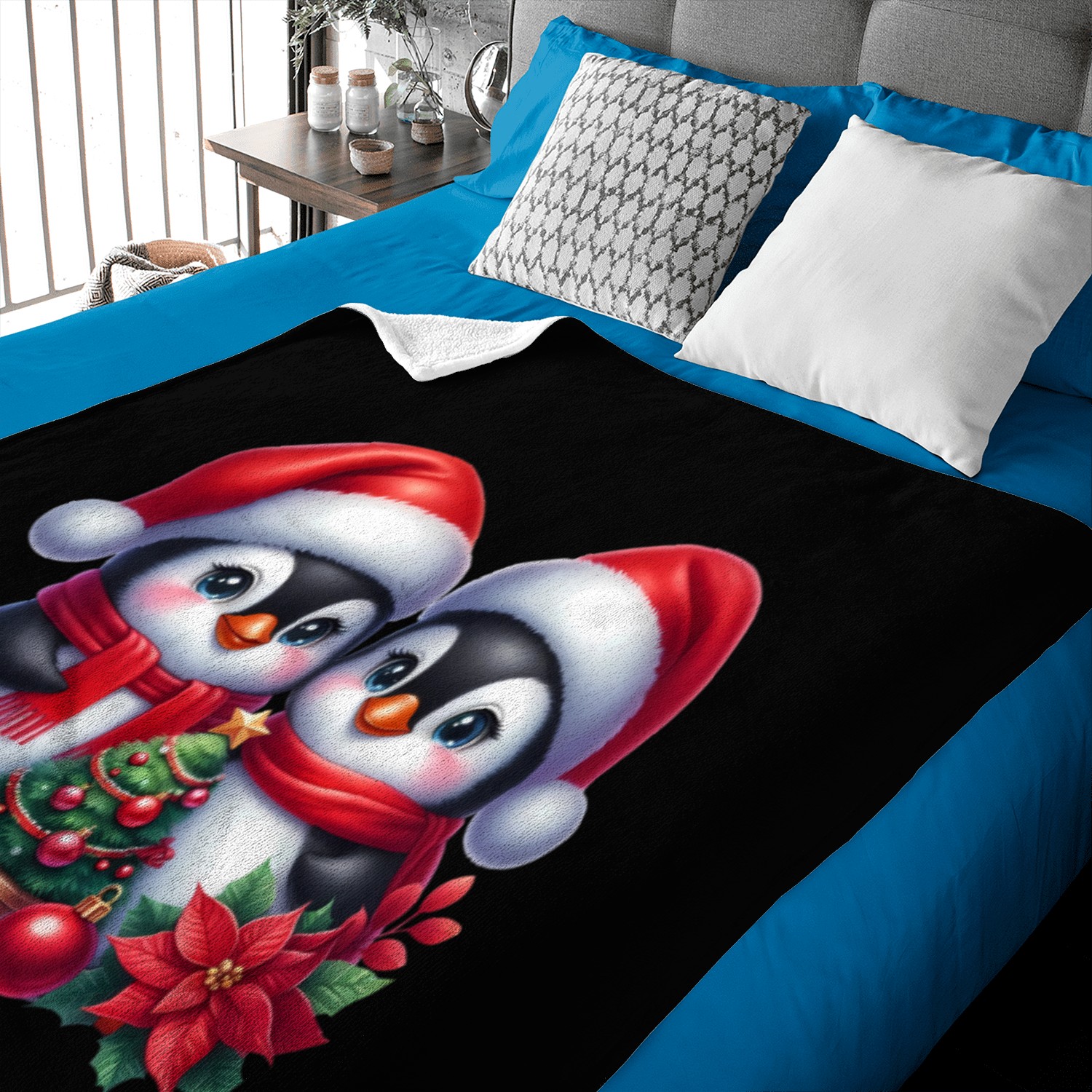 Christmas Merry Christmas For Gift Penguins Baby Blankets