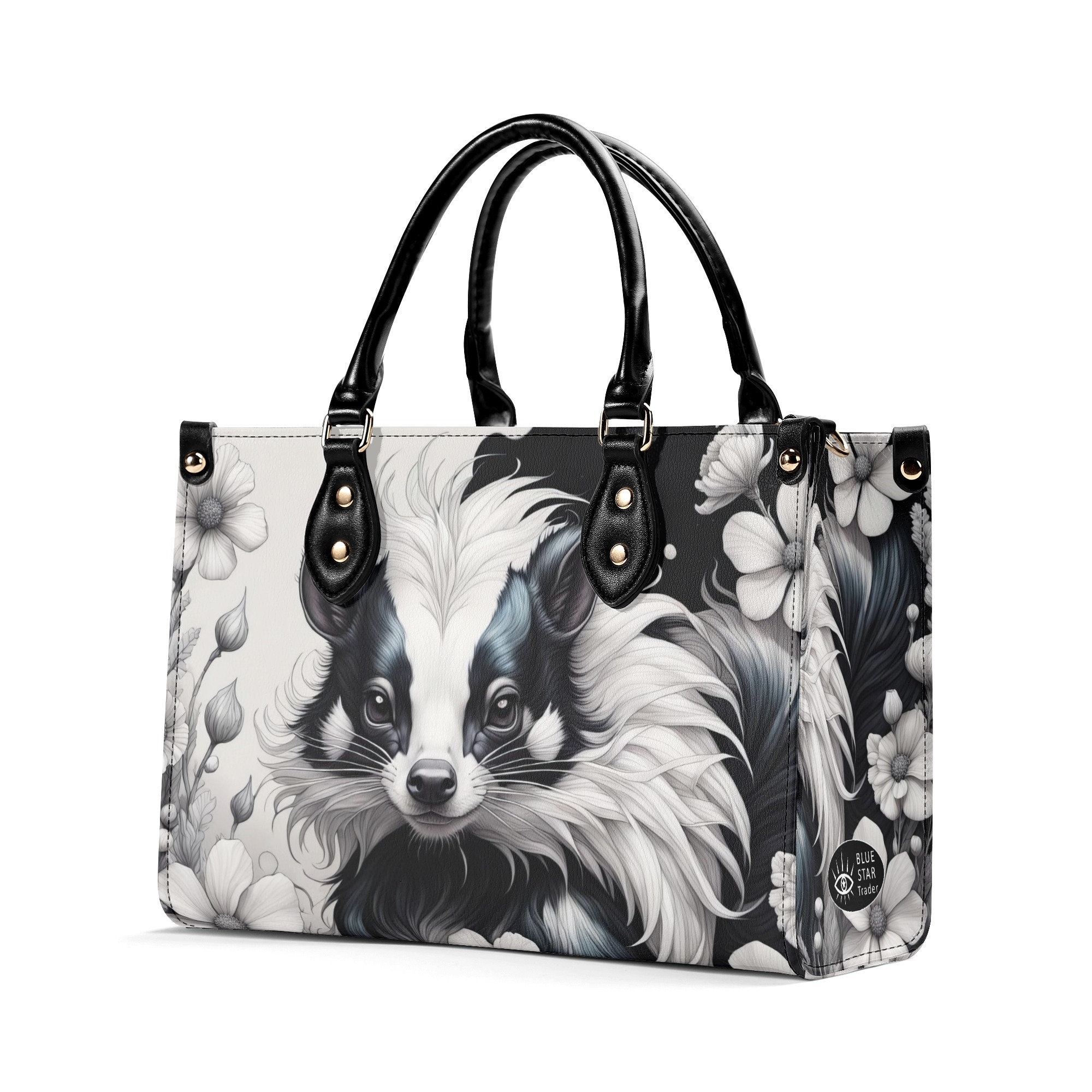Cute Skunk Luxury Purse, Handbag, Vegan Leather Cottagecore Bag, Animals Shoulder Bag