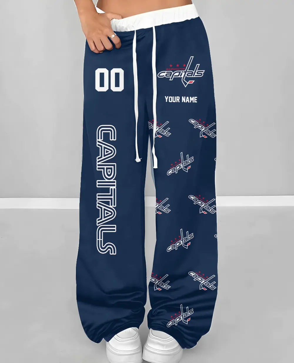 Washington Capitals NHL Personalized Wide Leg Lounge Pants