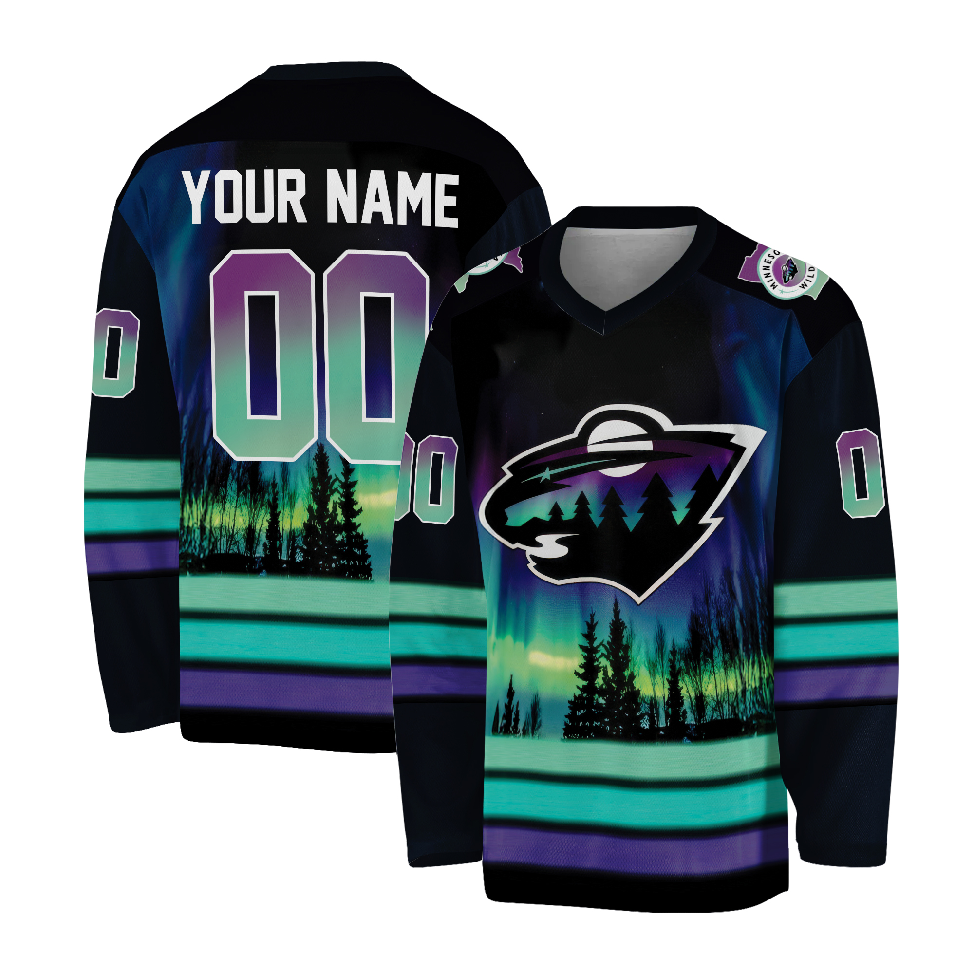 Personalized Minnesota Wild Hockey Shirt Northern Lights Shirt Gift