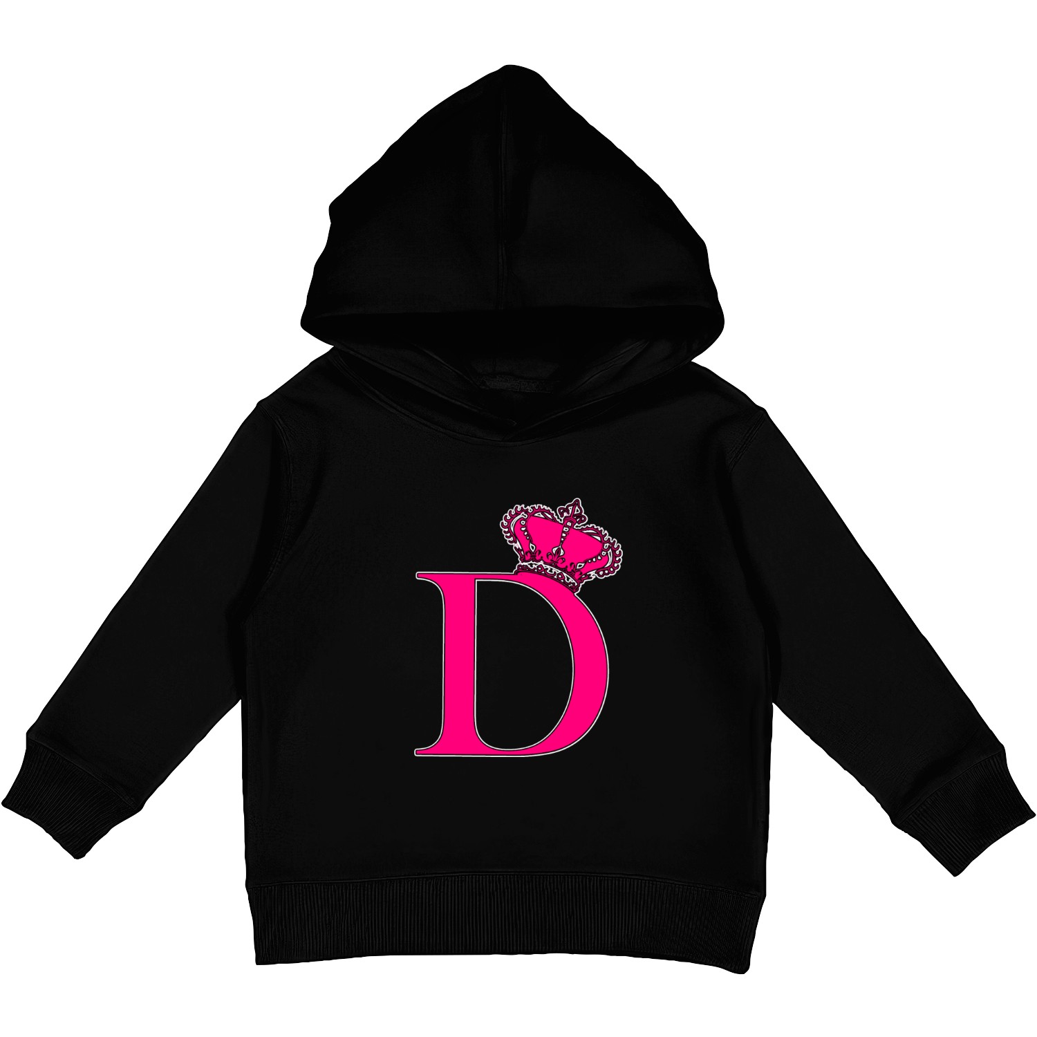 Alphabet Letter D and Queen Kids Pullover Hoodies
