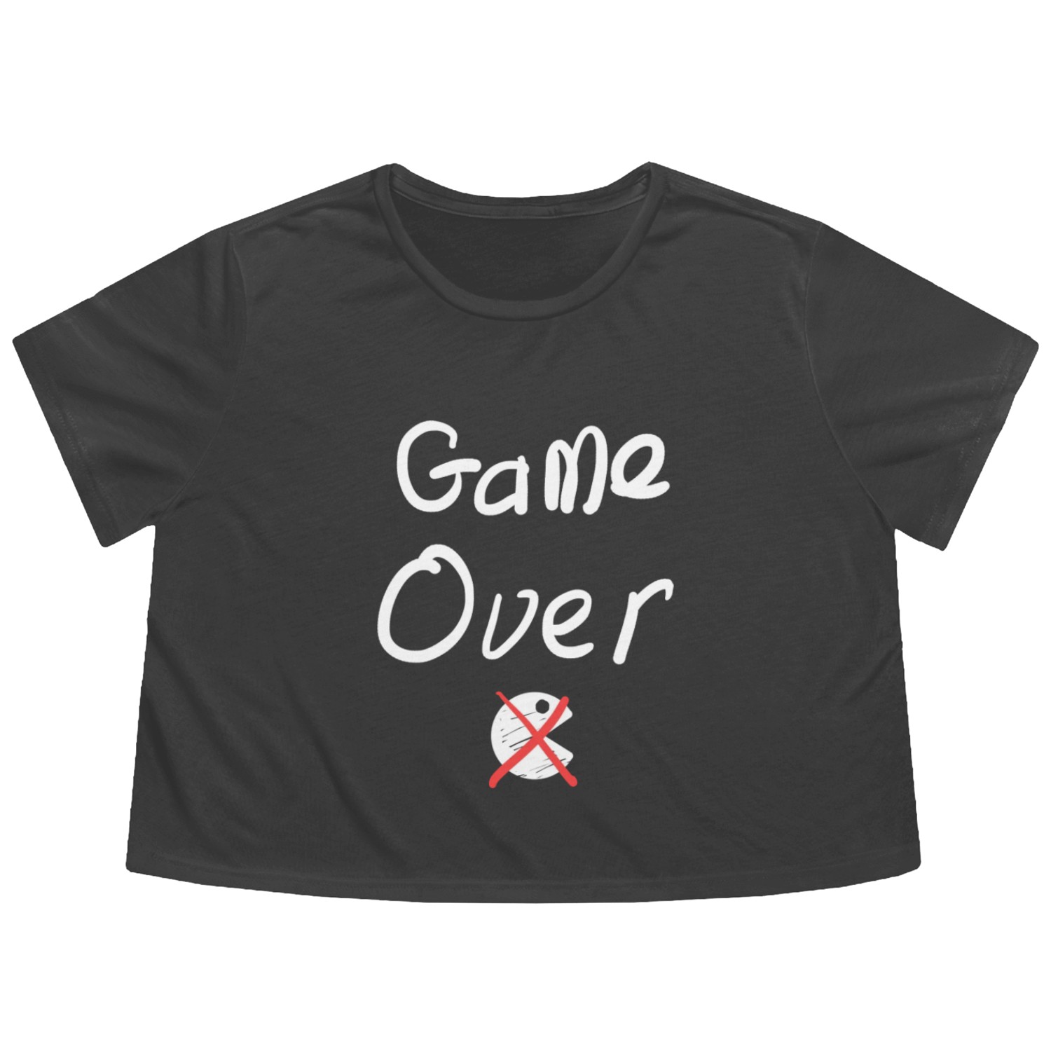 Game Over Sarcasm 80s 70s Flowy Cropped Tees