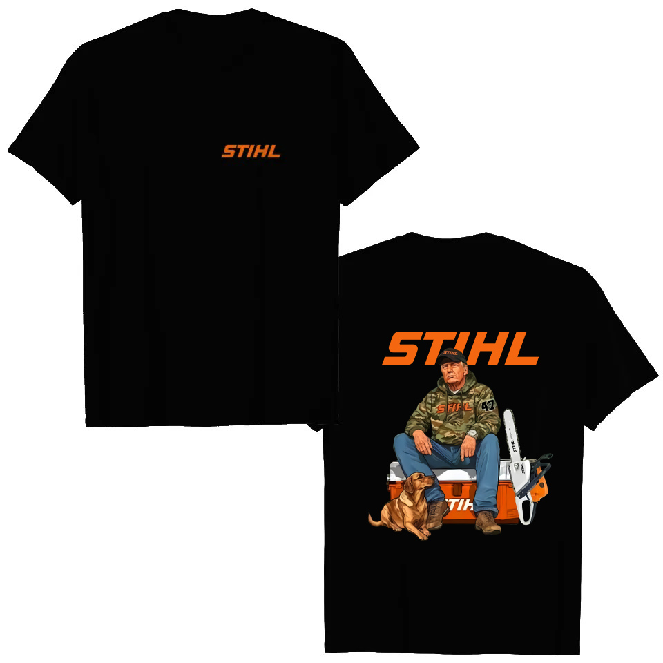 Stihl Trump Camo Unisex Double Sided T Shirts Full Hand Drill Dog Hunt Double Sided T Shirts for Men