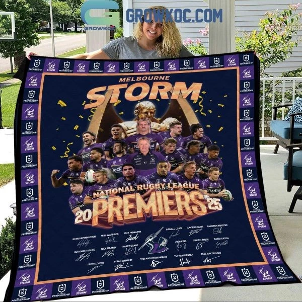 Melbourne Storm National Rugby League Premiers Blanket Quilt