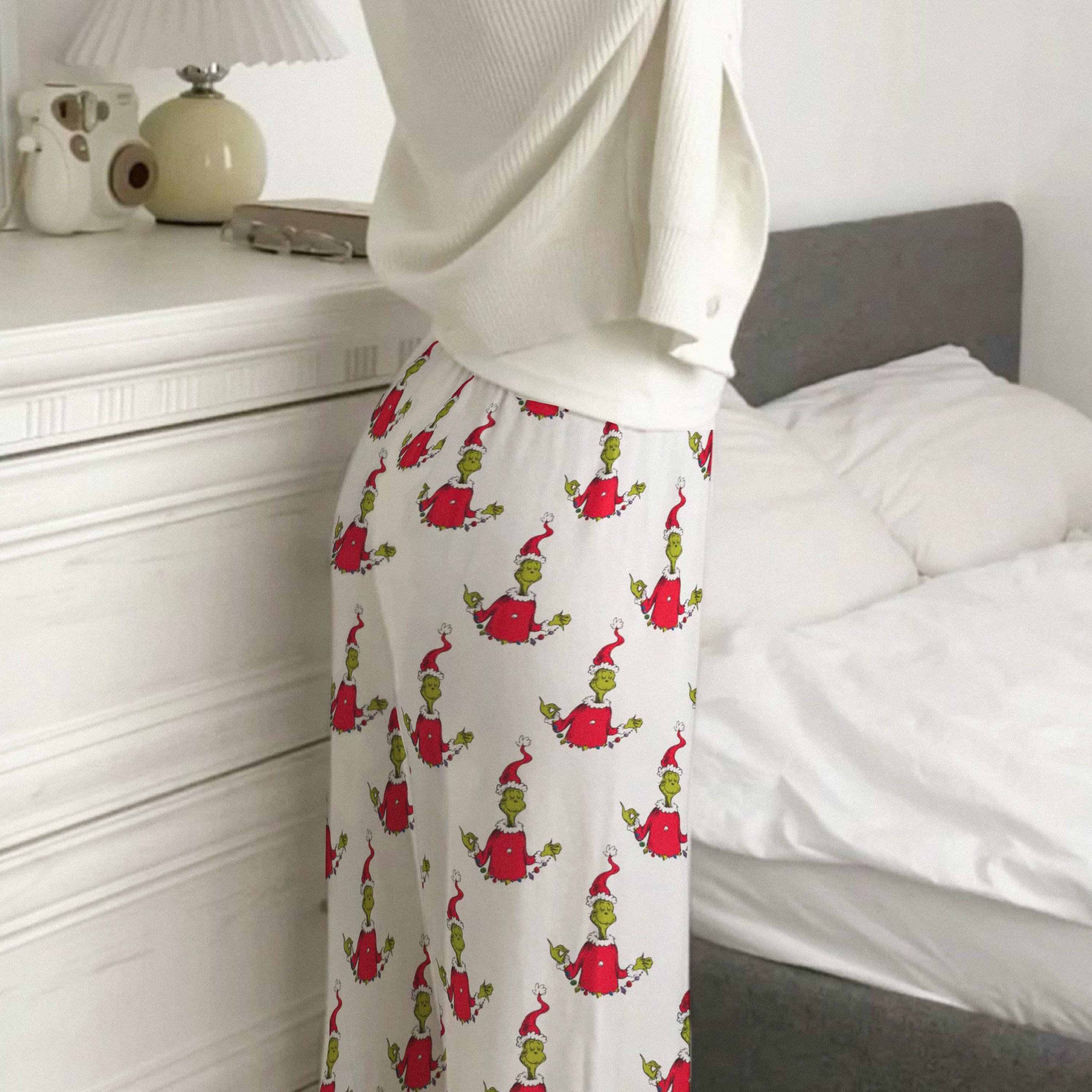 Funny Christmas Character Pajama Pants for Women, Cozy Holiday Lounge Pants