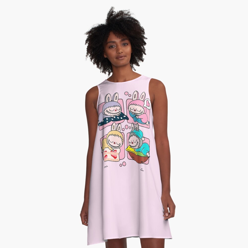 Labubu Monsters dream pack A-Line Dress, Gift for Her