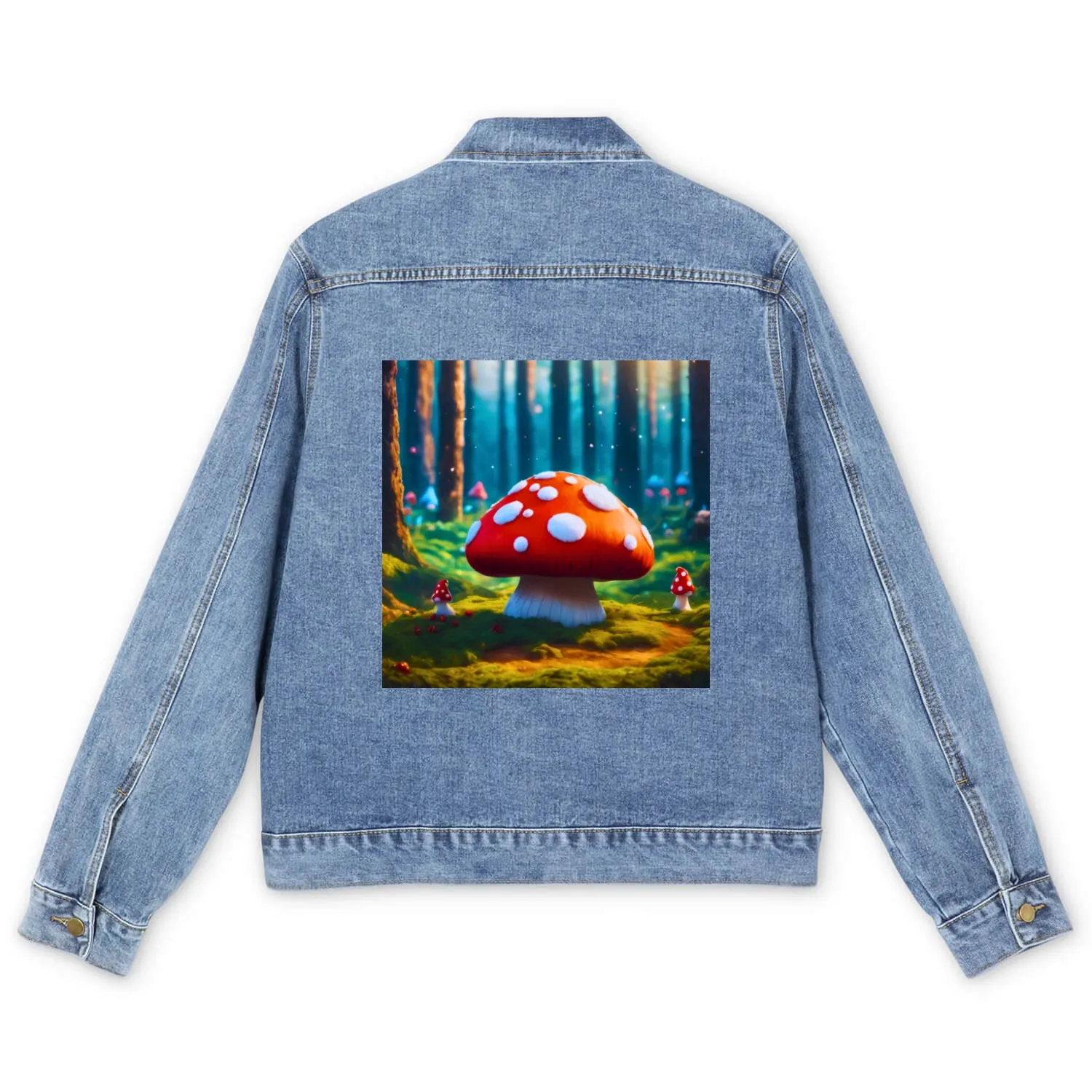 Cute Mushroom Men's Denim Jackets