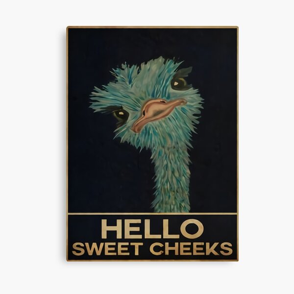 Beauty Little Ostrich Hello Sweet Cheeks Canvas
