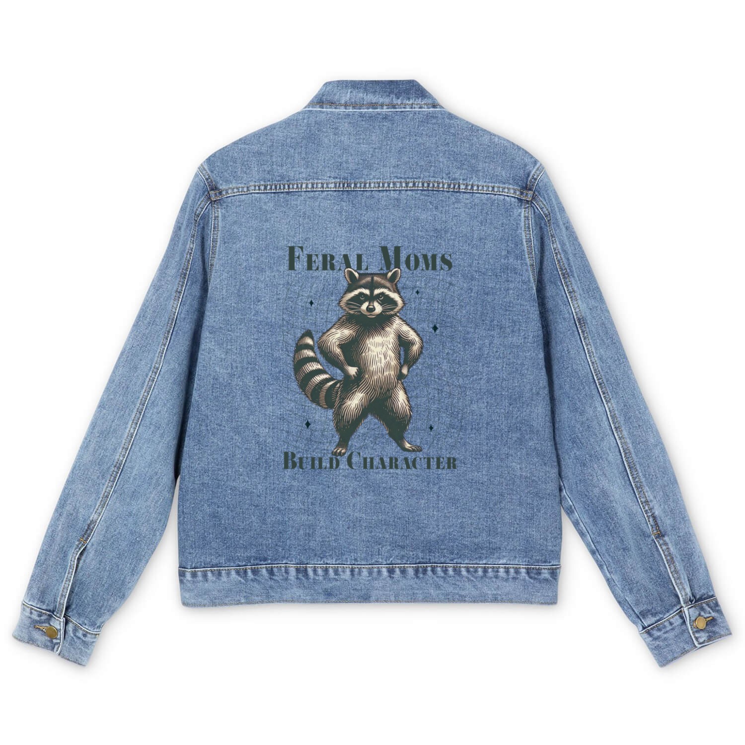Feral Moms build character Halloween Men's Denim Jackets