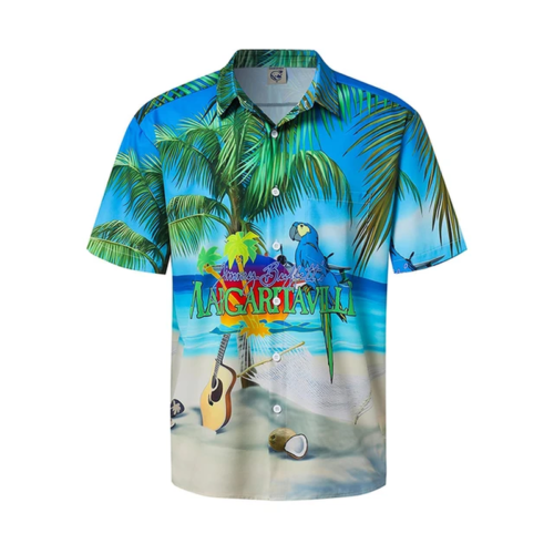 Jimmy Buffett Margaritaville Hawaiian Casual Button Down Beach Shirt Short Slee