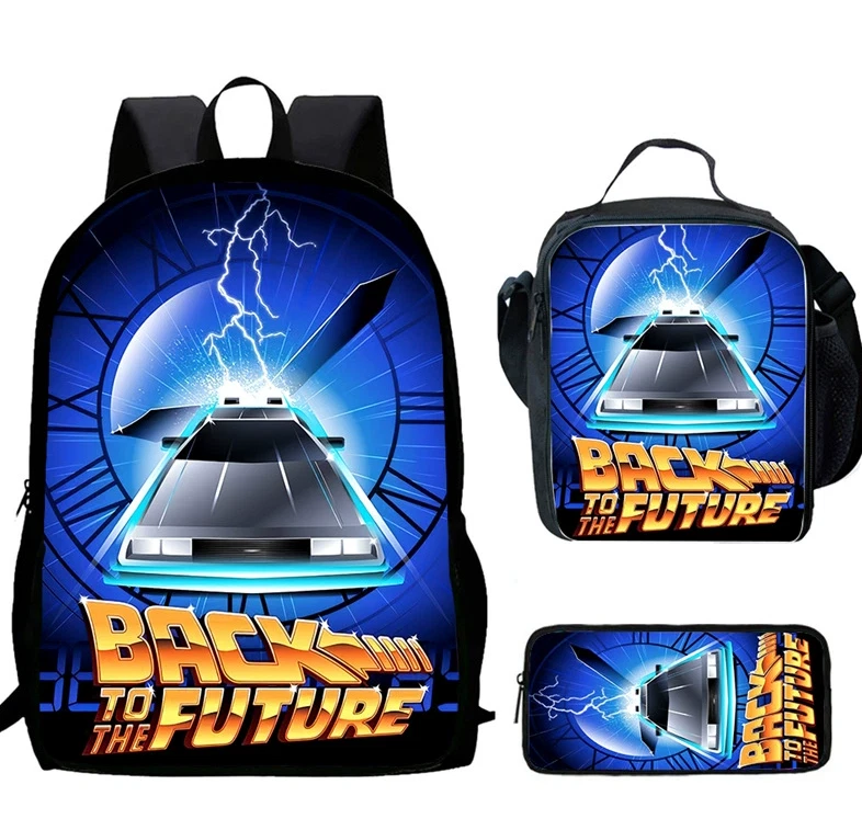 Back To The Future School Backpack Set with Lunch Bag and Pencil Case