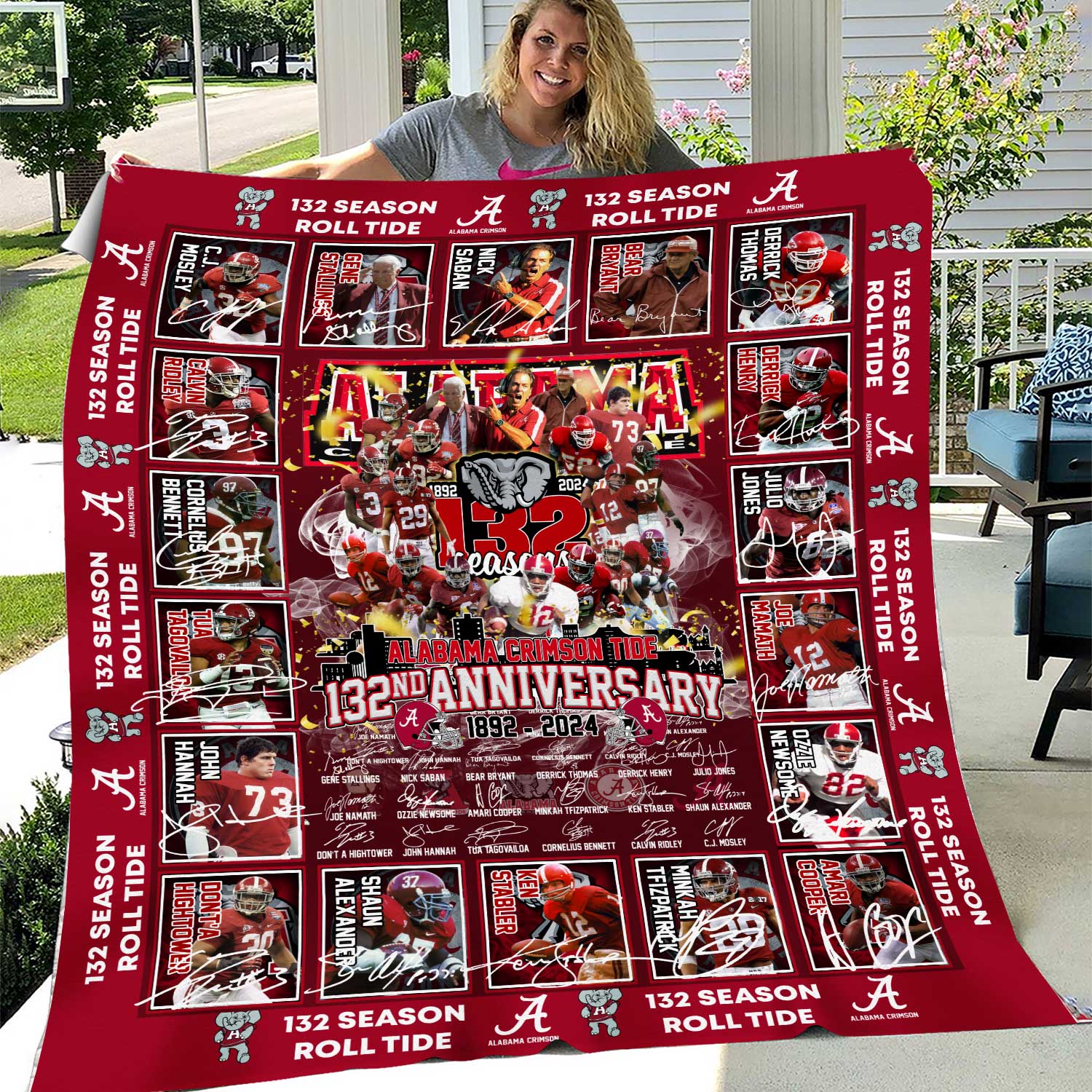 Albm Crimson Tide 1892-2024 For 132nd Anniversary Fleece Blanket