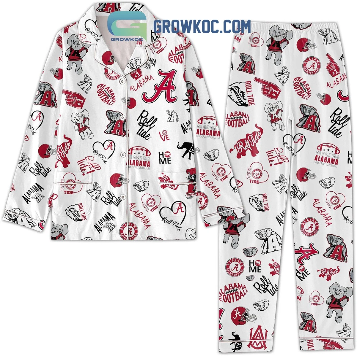 Albm Crimson Tide Roll Tide Pajamas Set