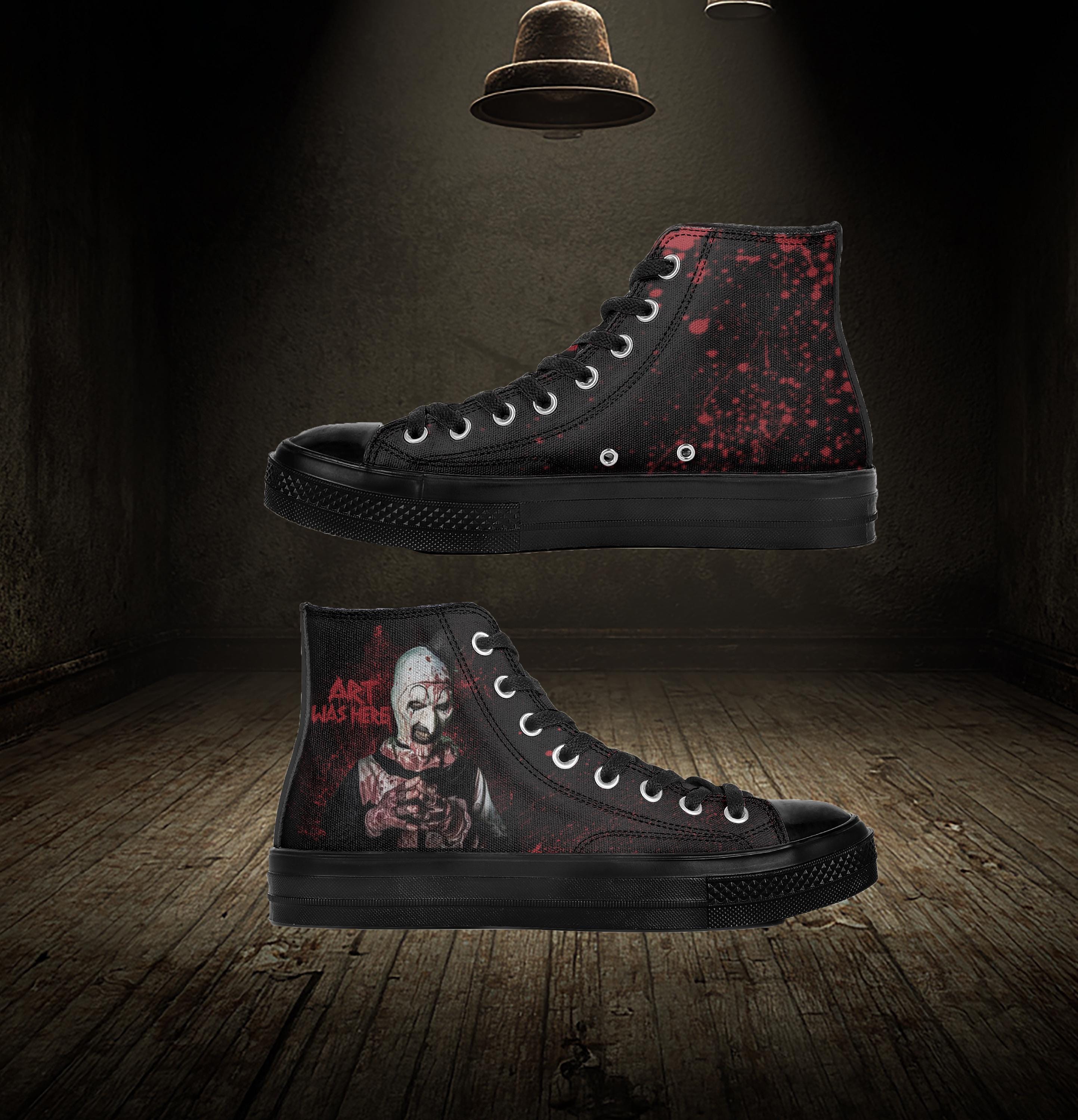 Terrifier High Top Sneakers Slasher Film Fan Shoes Horror Movie Art the Clown