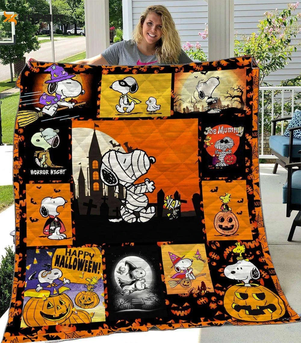 Cartoon Character Mummy PS Dog Halloween Quilt Blanket for Home Decor