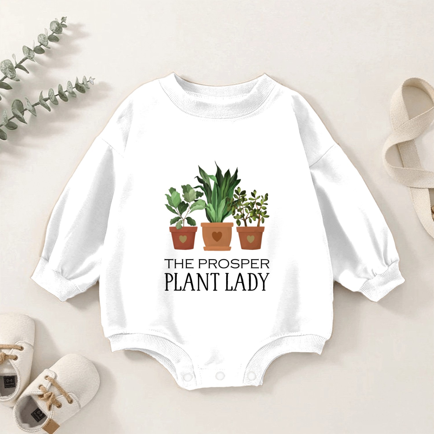 The Prosper Plant Lady Indoor Plants Baby Romper Sweatshirts