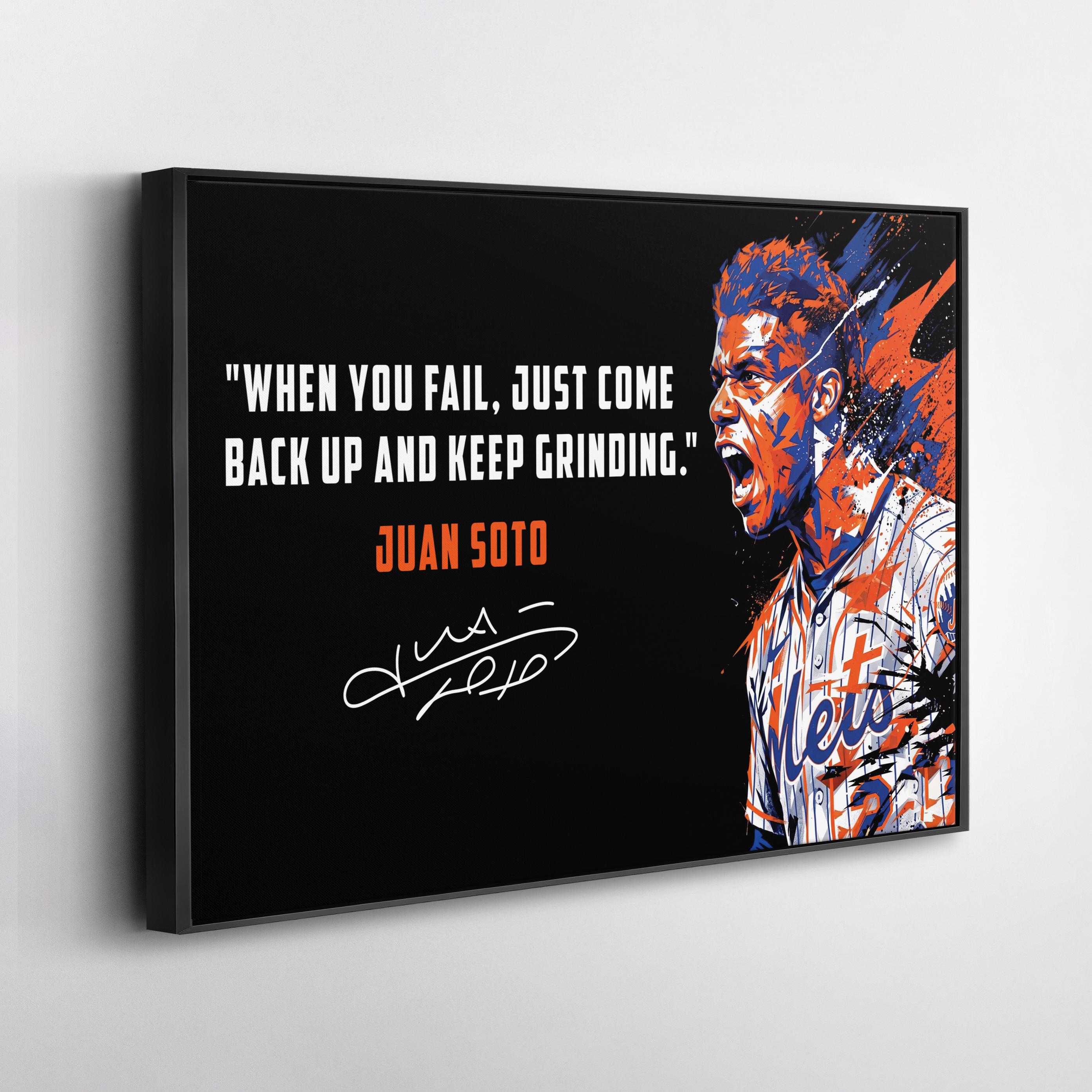 Juan Soto Canvas Wall Art, New York Mets Baseball Decor, Motivational Quote Print, Sports Poster Style, Fan Gift