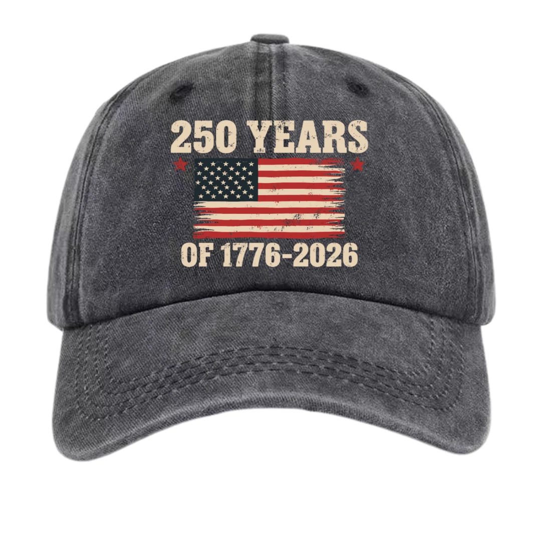 America 250 Years Freedom Hat - 1776-2026 Patriotic Denim Baseball Cap