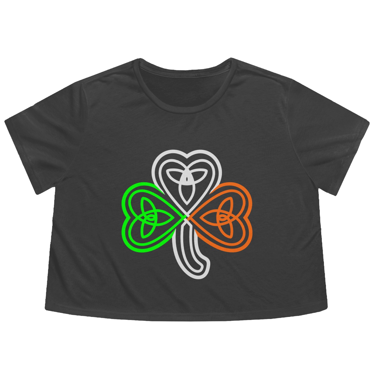 Irish Celtic Shamrock Flowy Cropped Tees
