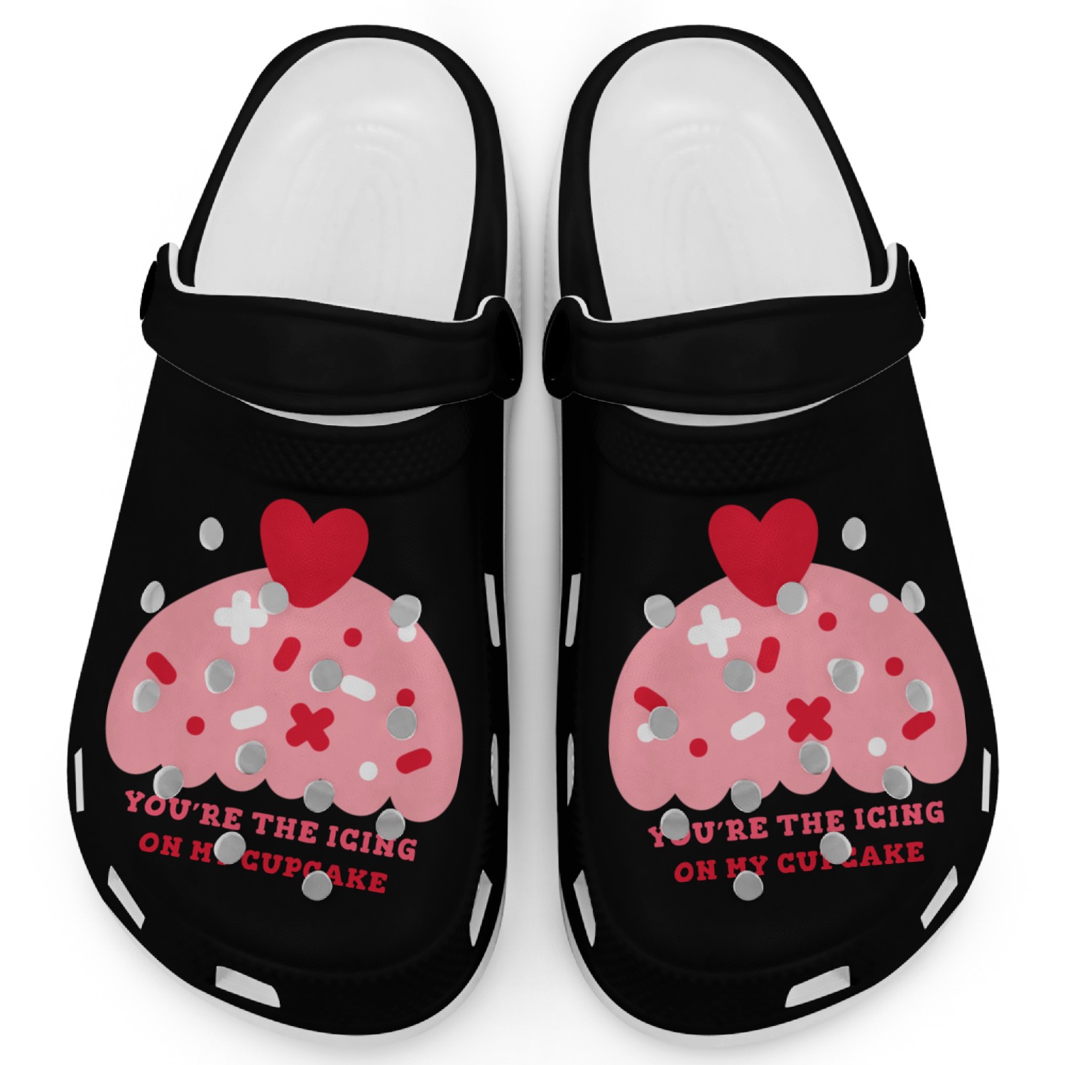 You're the icing on my cupcake Matching Valentines Clogs