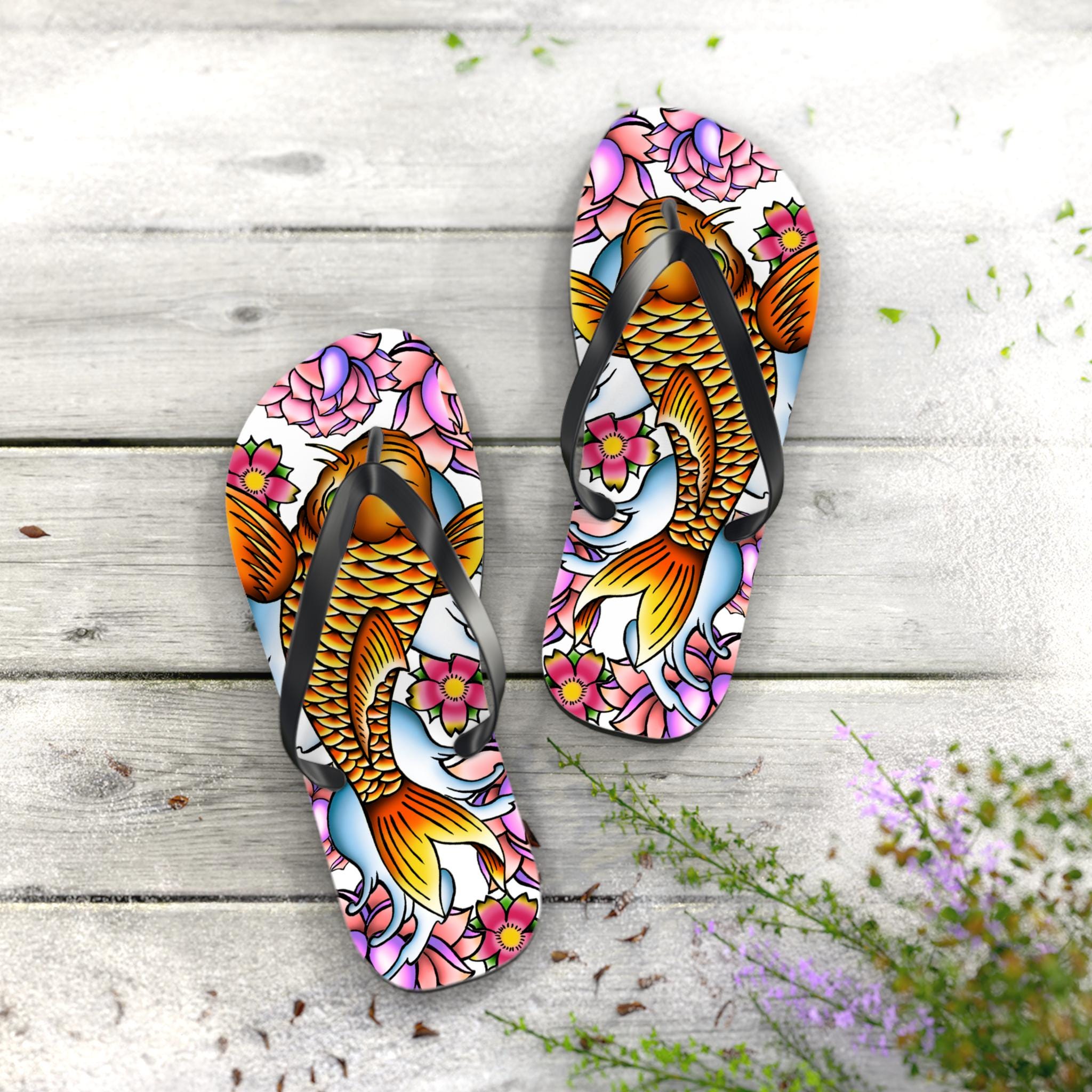 Ladies Koi Lotus - Flip Flops