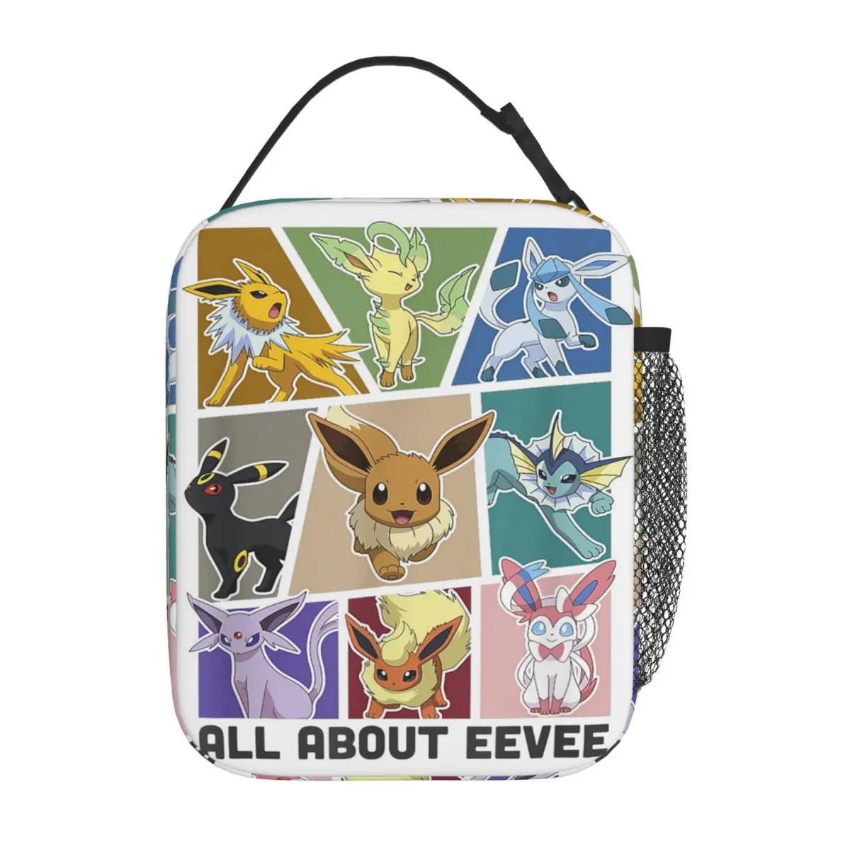 Pokemoned Eevee Evolution Jolteon Flareon Umbreon Sylveon Insulated Lunch Bag Cooler Bag Meal Container Leakproof Tote Lunch Box