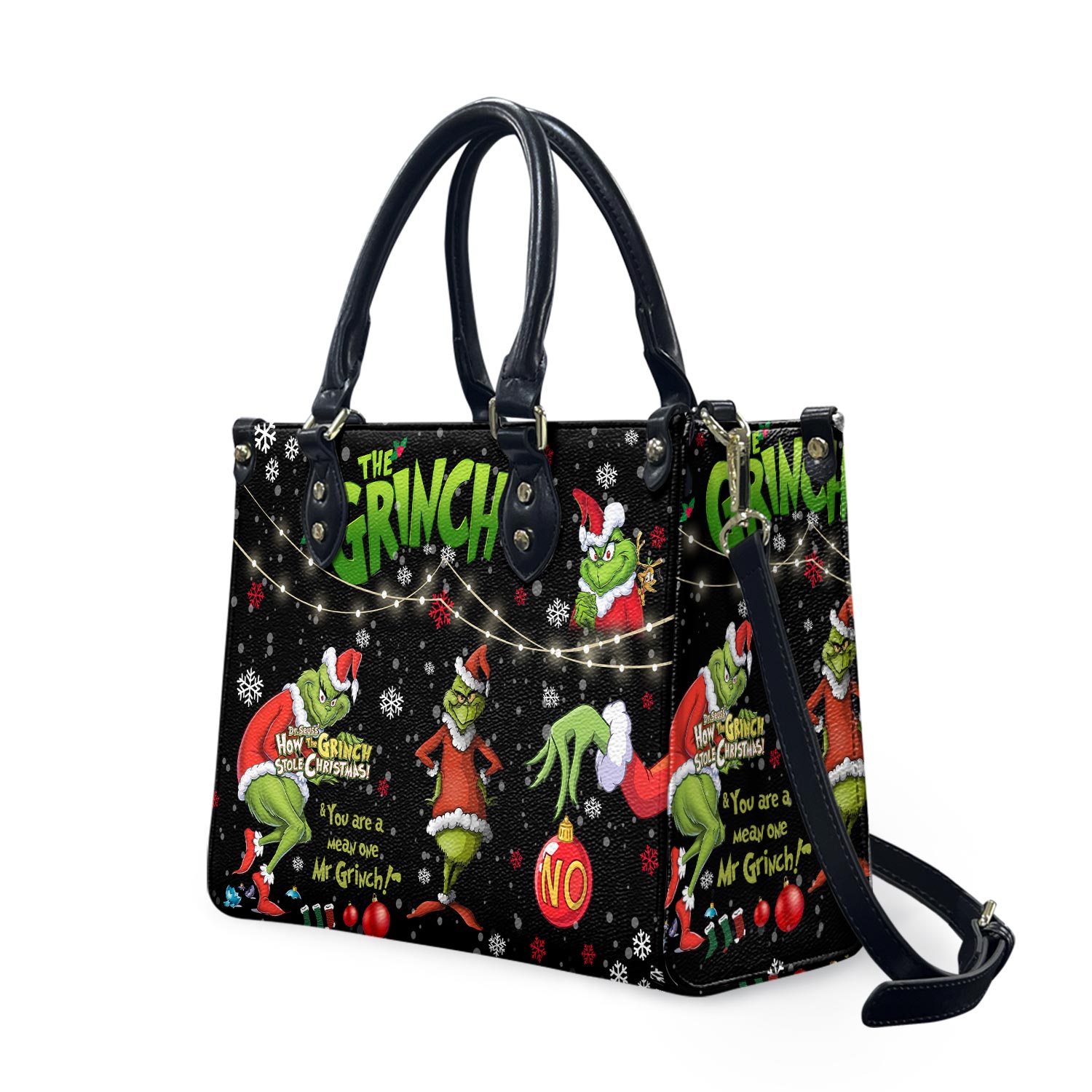 Christmas funny character Leather Handbag, Funny character Lover's Leather Handbag