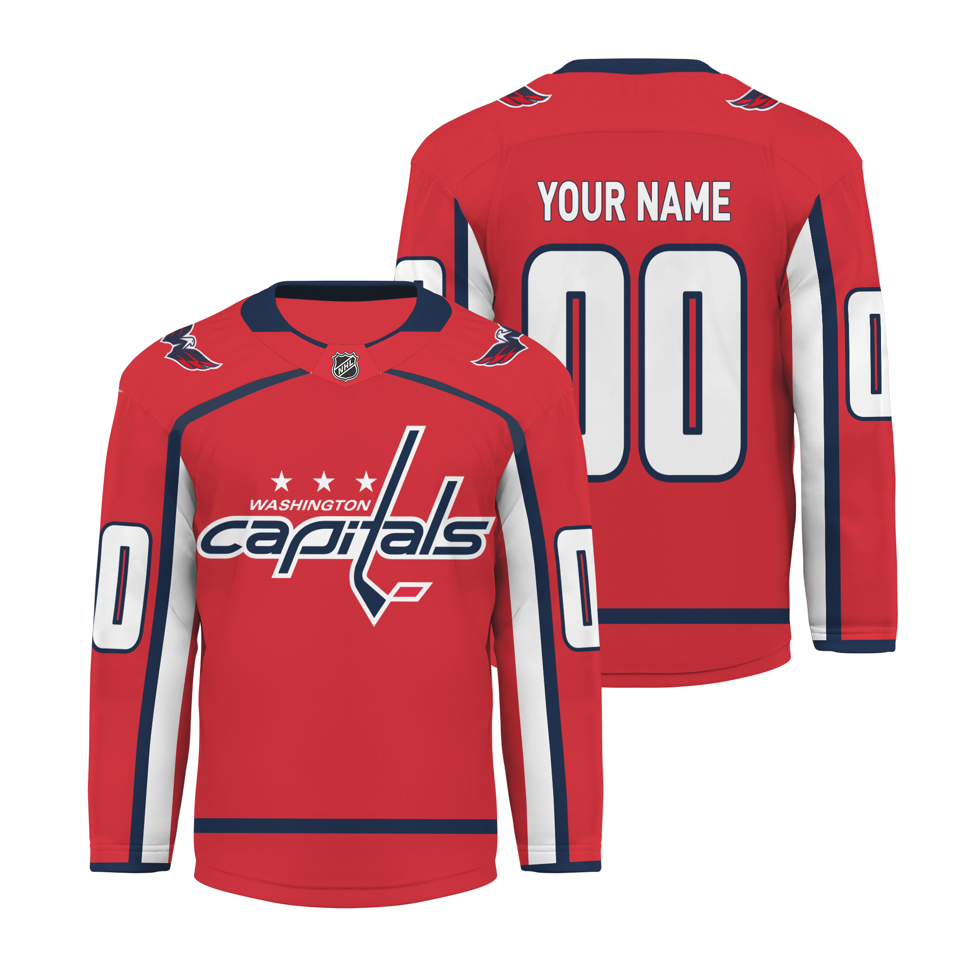 Nhl Washington Capital Custom Name And Number Hockey Jersey