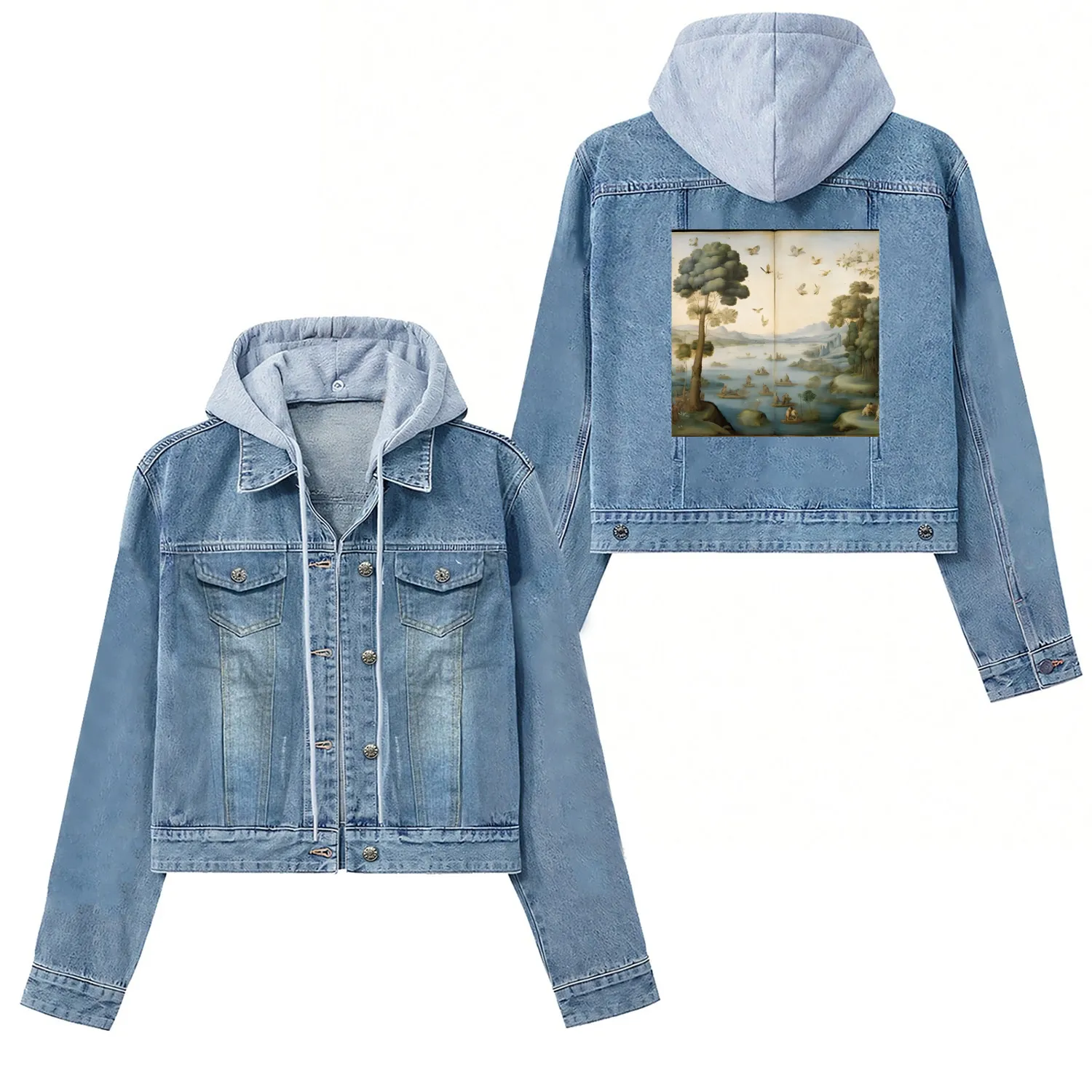 nature symbols Women's Denim Jackets