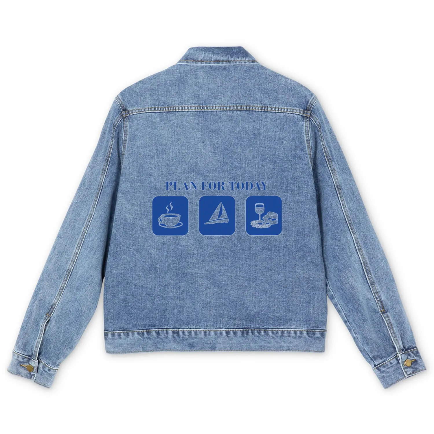 Sail Logo Wine Blue Men's Denim Jackets