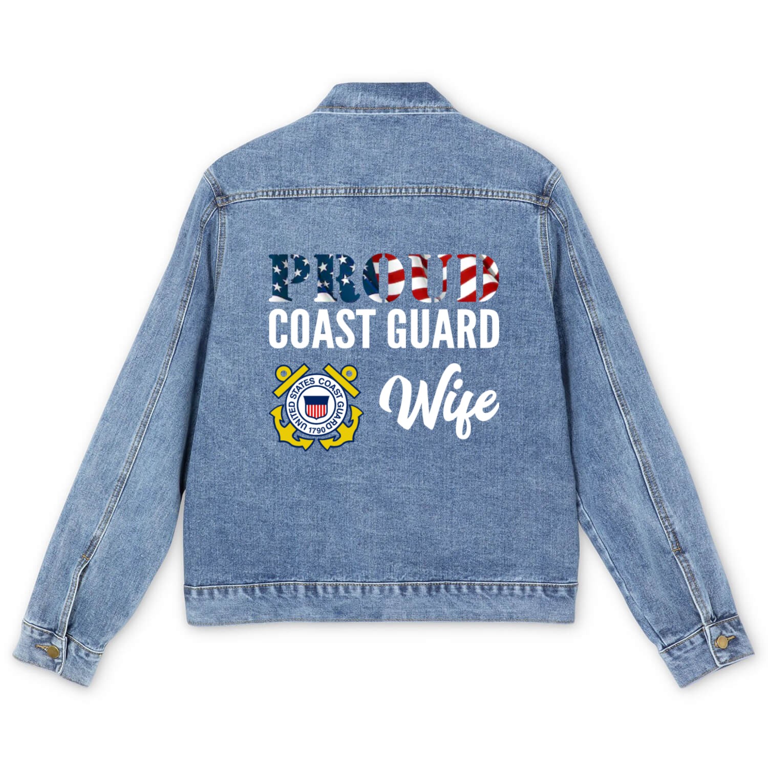 Proud Coast Guard Wife Men's Denim Jackets