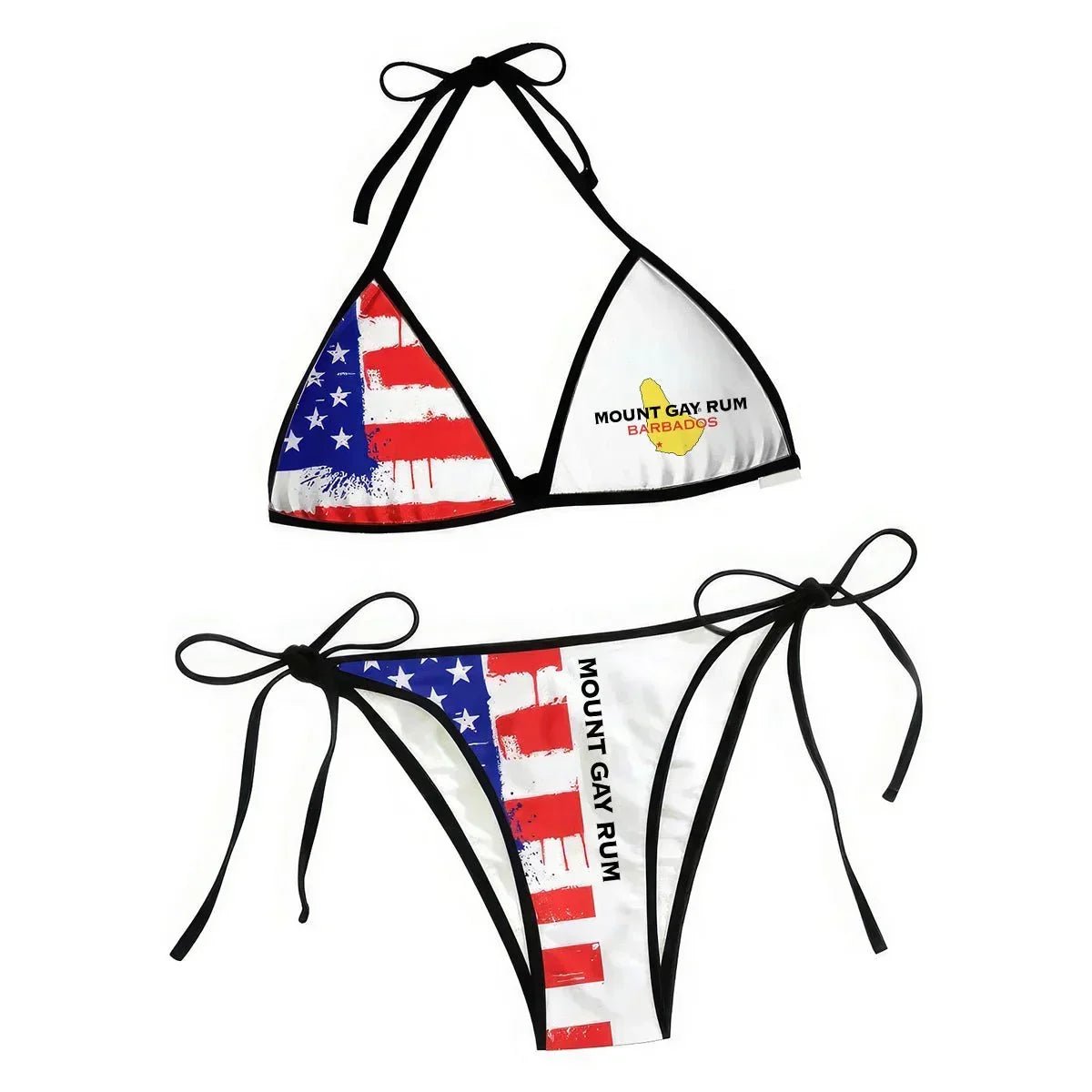 Mount Gay American Flag Women's Triangle Sling Bikini Swimsuit