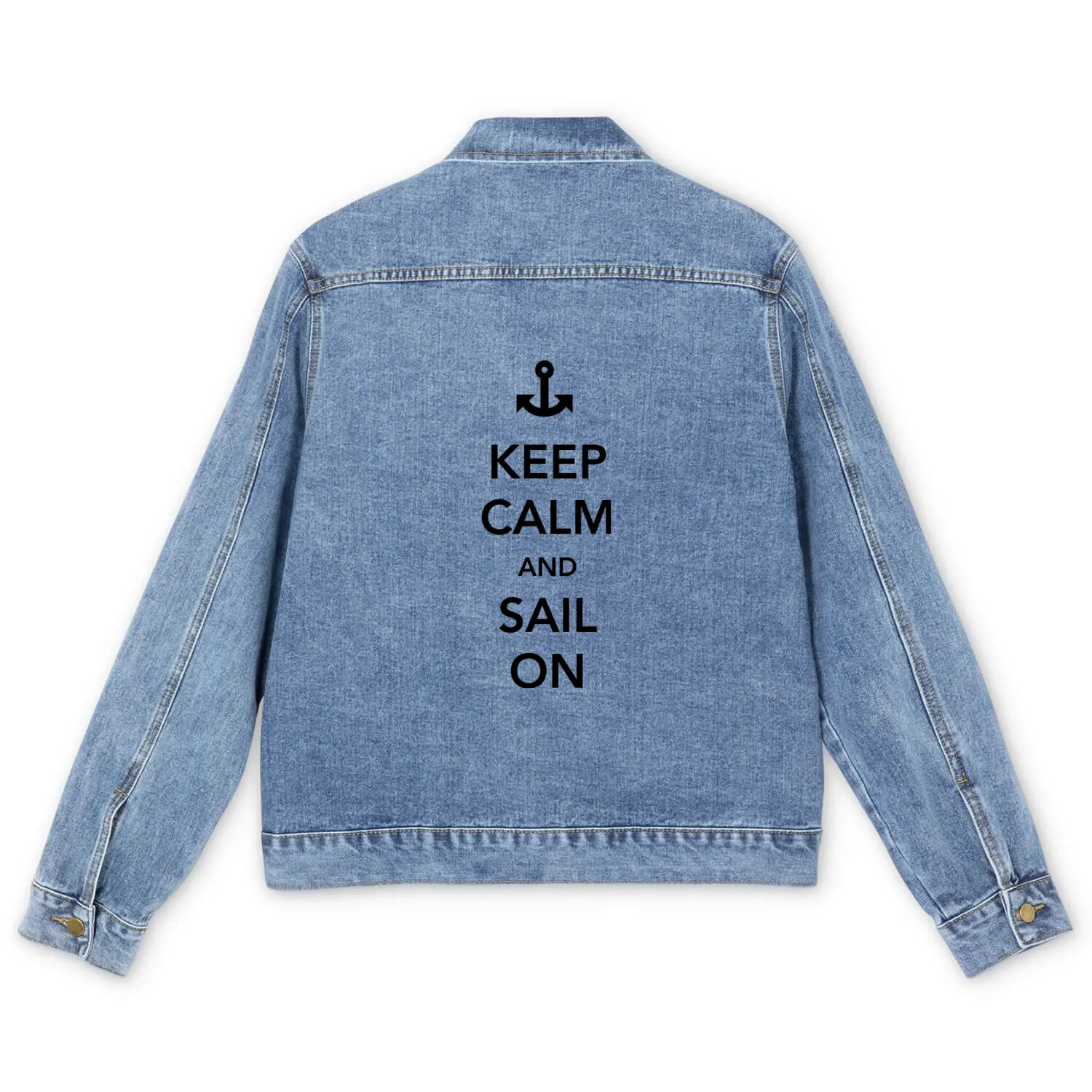 Keep Calm and Sail On Men's Denim Jackets