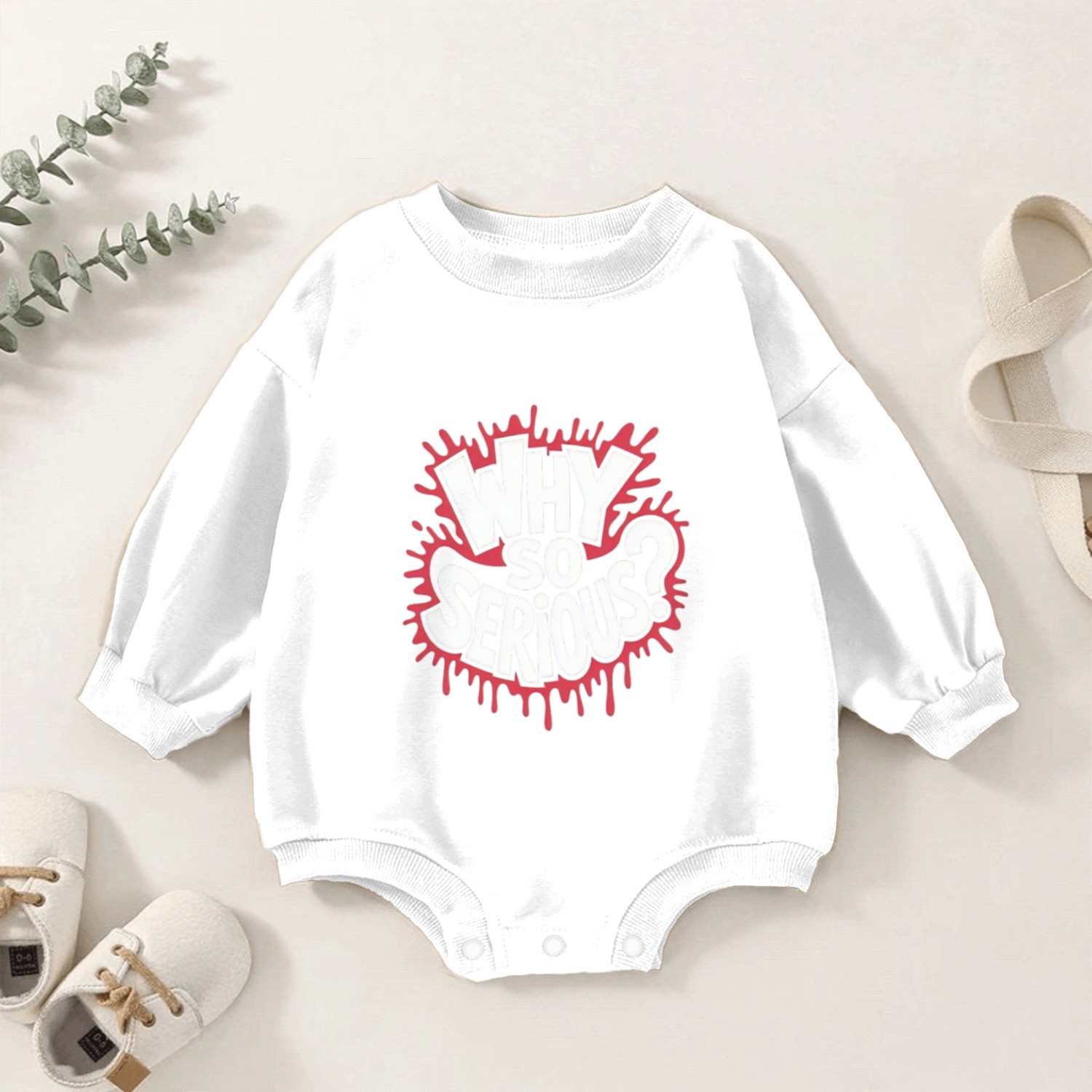 Whimsical Question Typography Design Baby Romper Sweatshirts