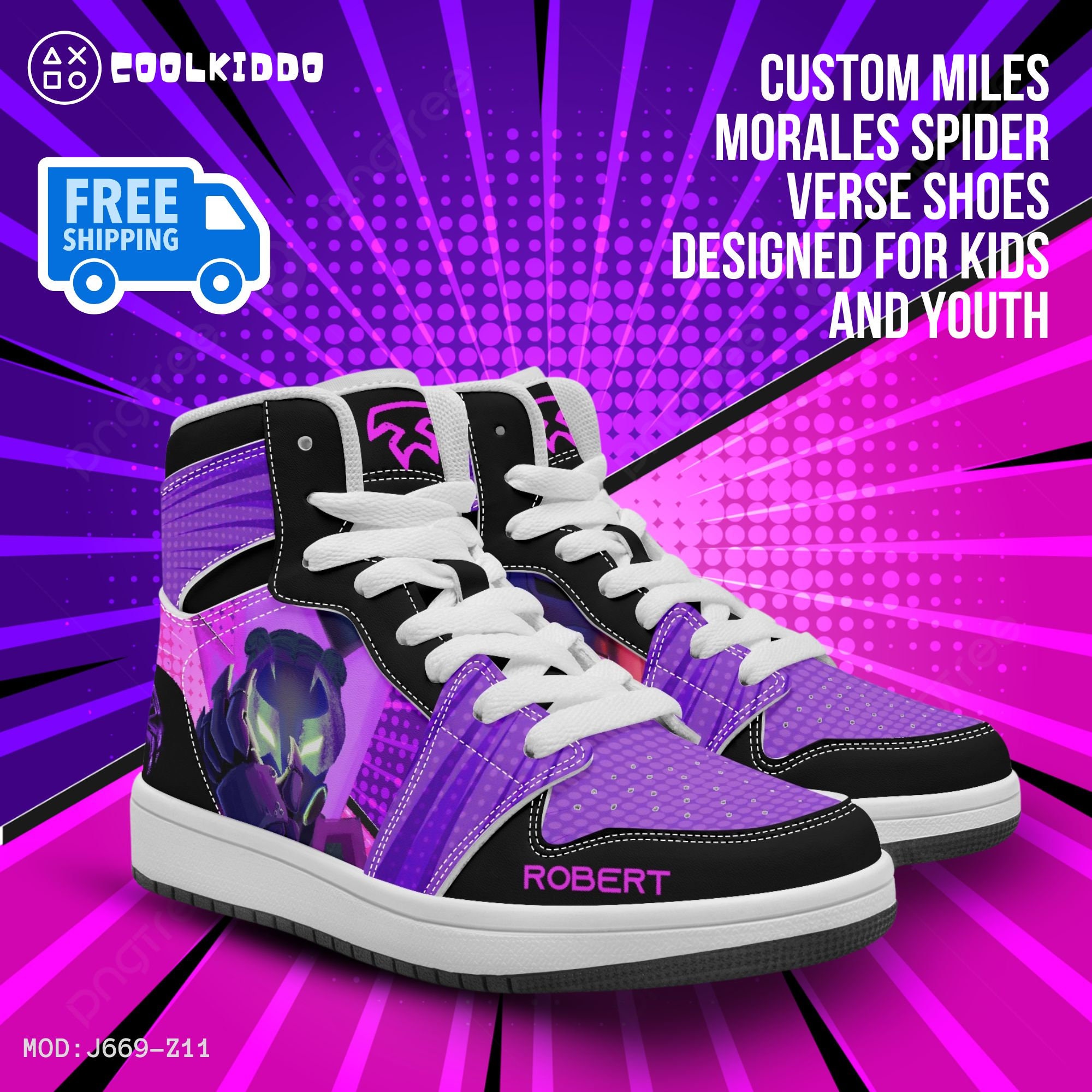 Personalized Miles Morales Spider Verse Earth 42 Prowler Basketball Shoes | Winter Shoes | Gift For Men/Women, Casual Sneakers, Street Footwear