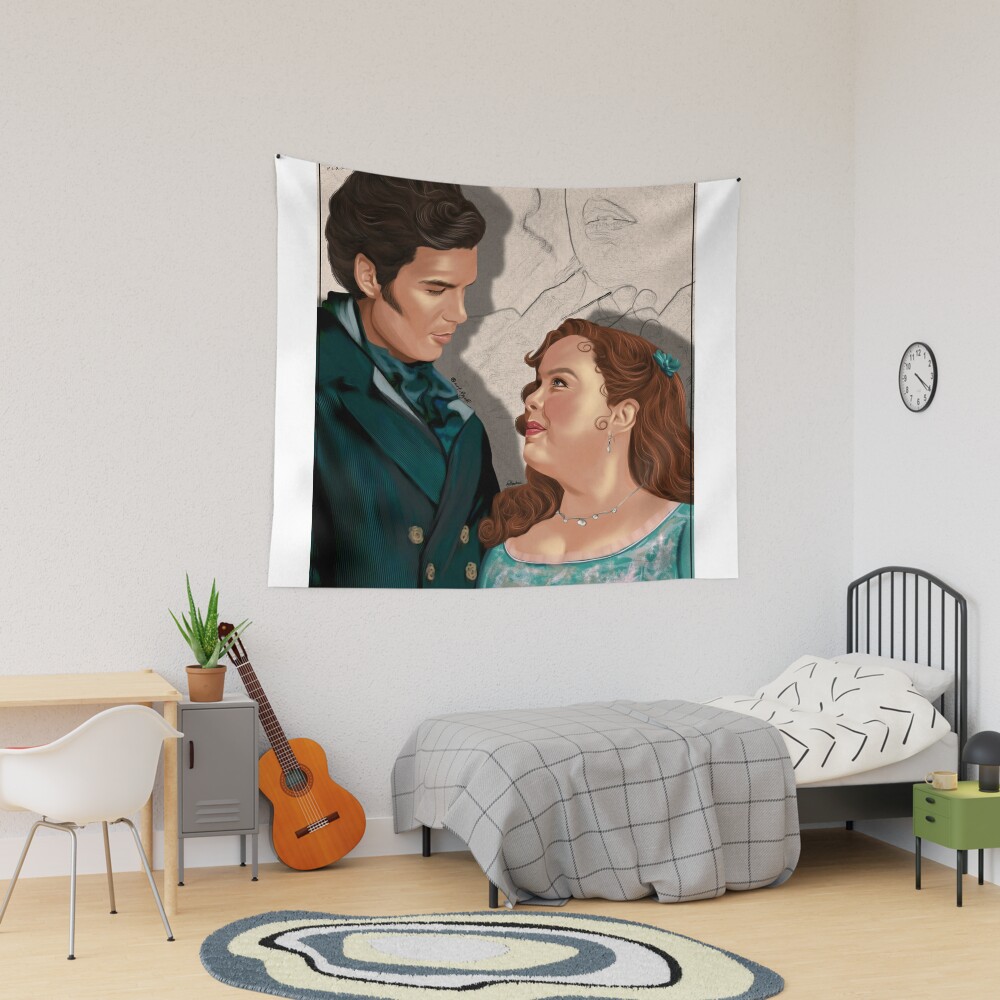 Bridgerton Colin and Penelope Polin Couple Tapestry, Bridgerton Merch, Funny Gift Idea, Gift for Fans