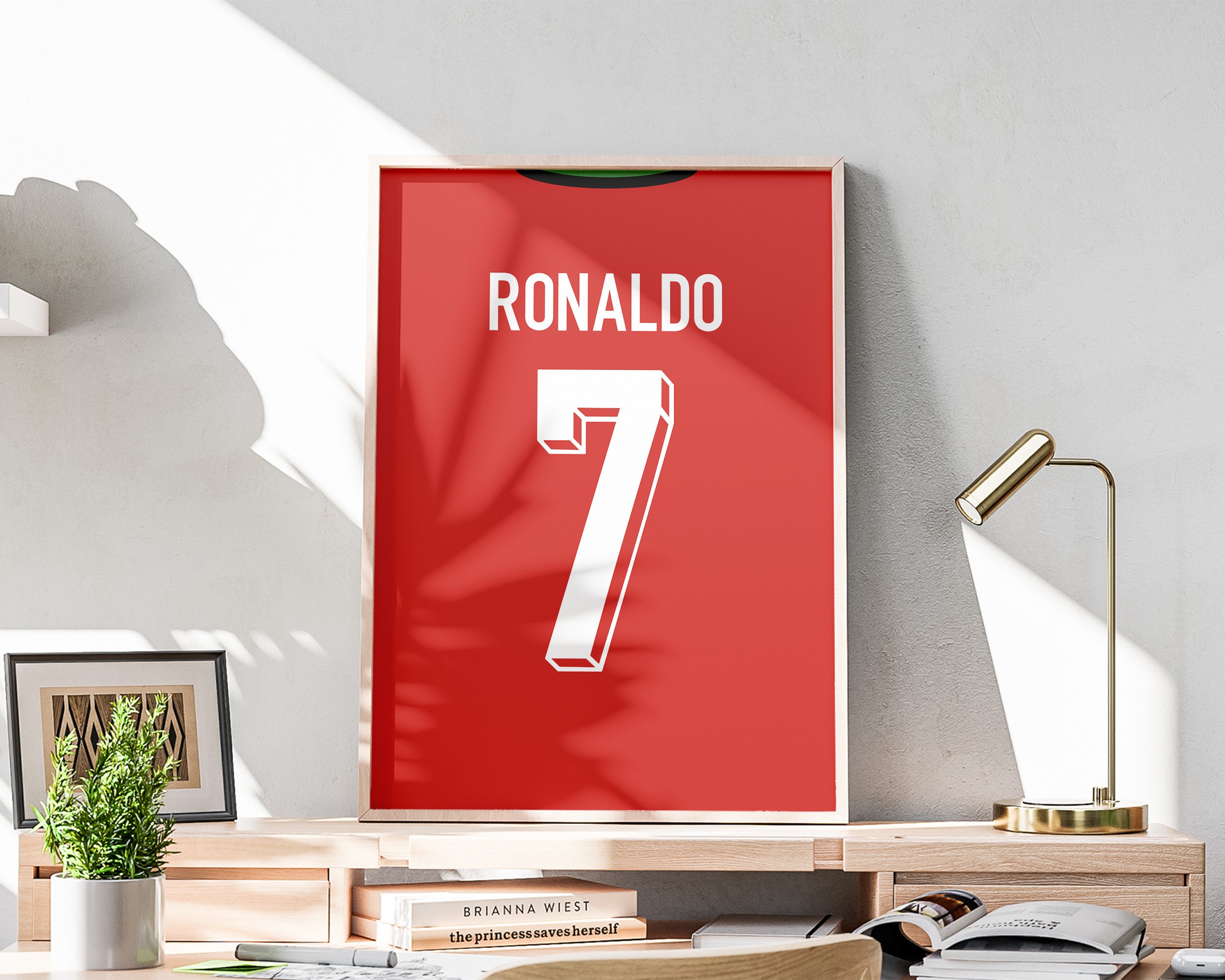 Cristiano Ronaldo 2024 Jersey Poster, Portugal Football Team, Soccer GOAT Print, Football Wall Decoration