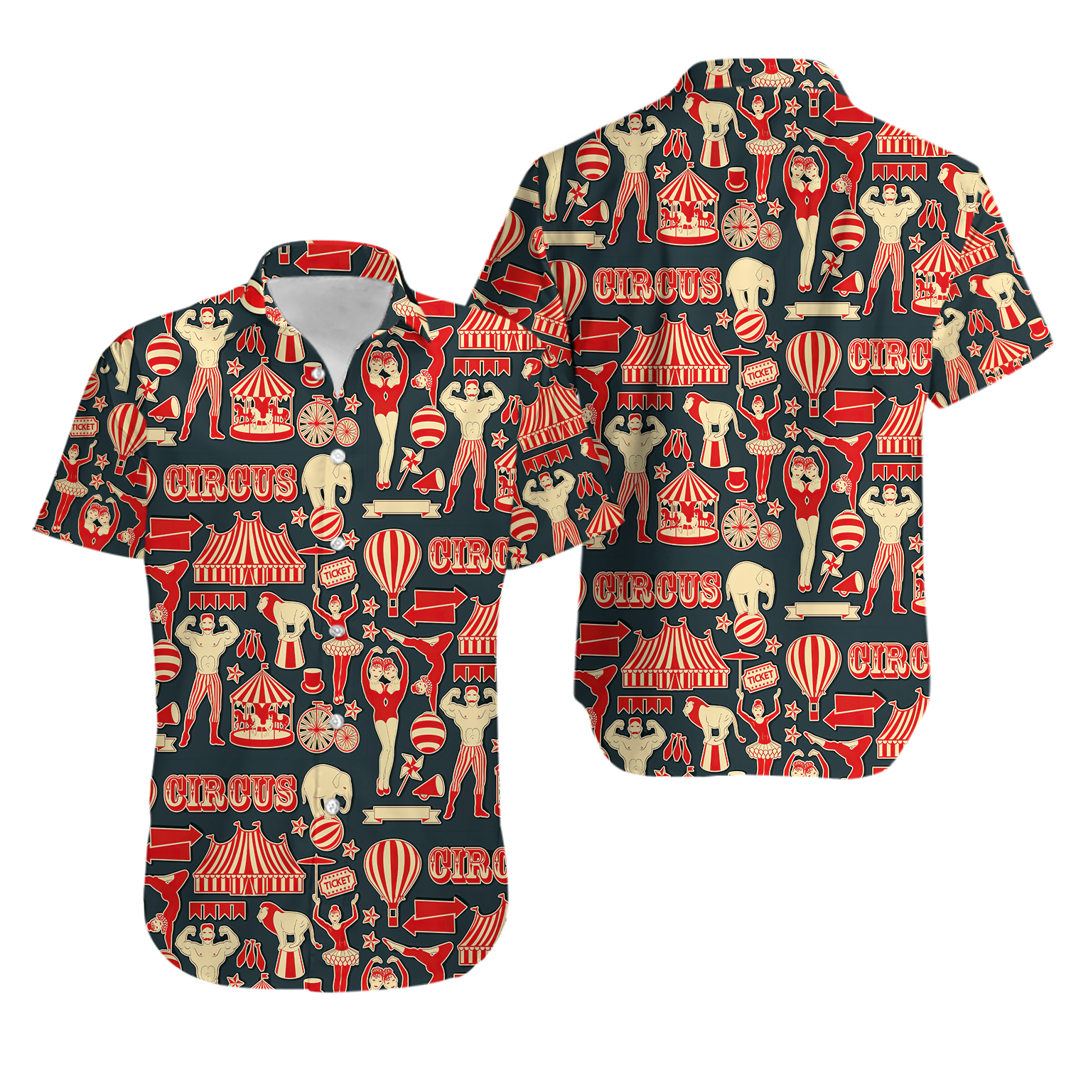 Amazing Retro Circus Trendy Hawaiian Shirt Aloha Shirt
