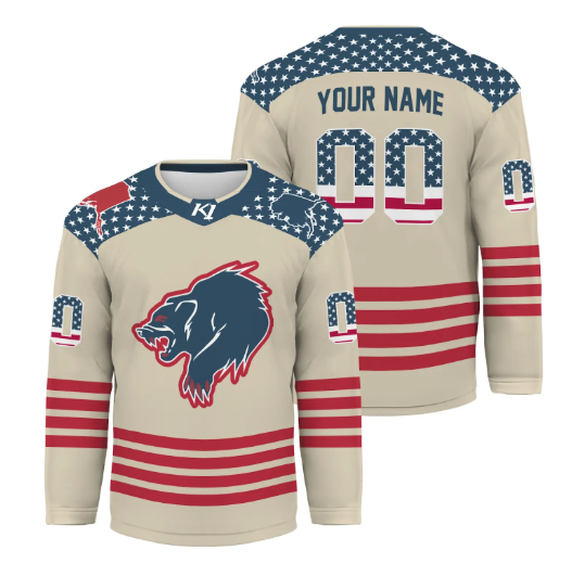 Anchorage Wolverines Salute To Service 2025 Hockey Jersey Custom Name And Number